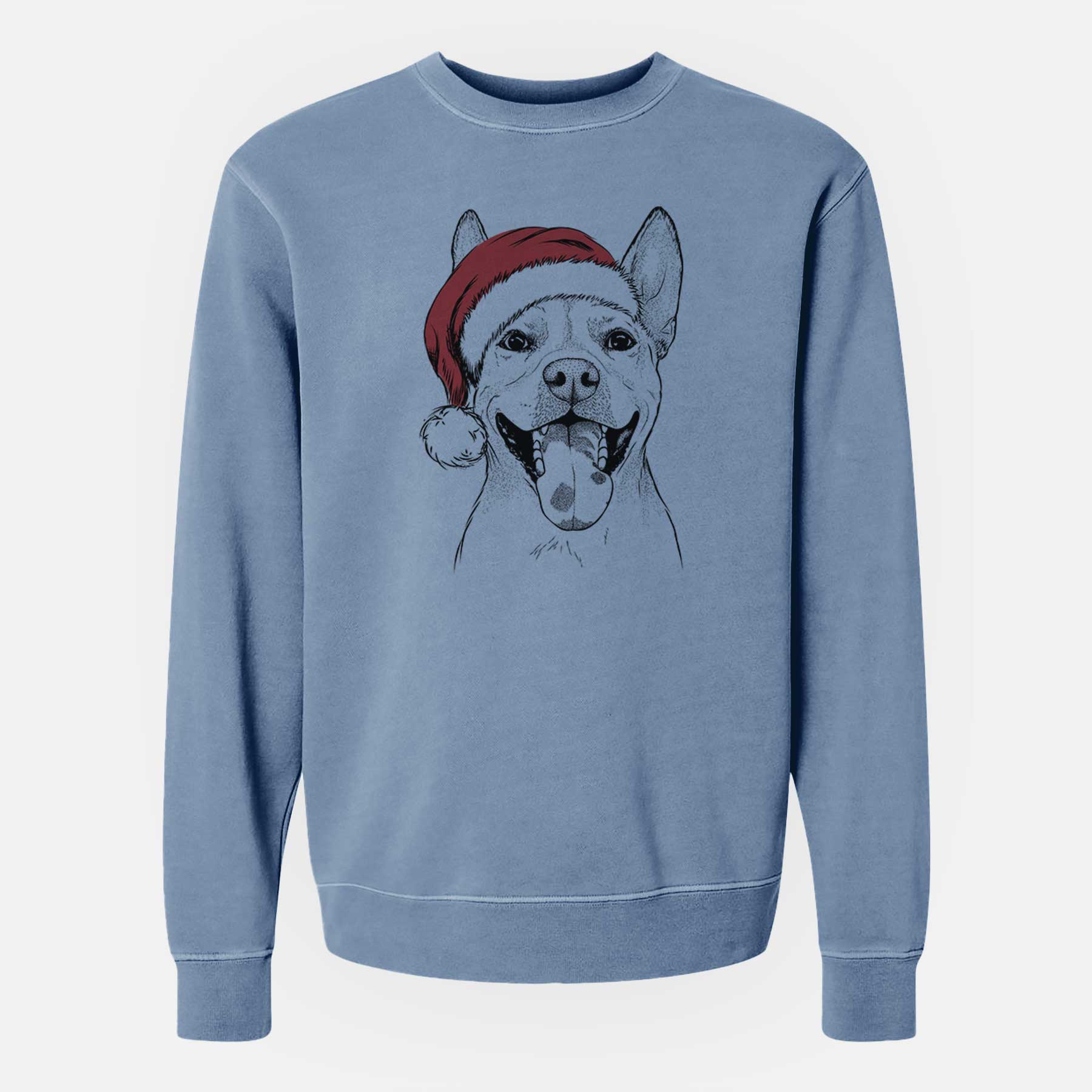 Santa Khaleesi the Carolina Dog - Unisex Pigment Dyed Crew Sweatshirt