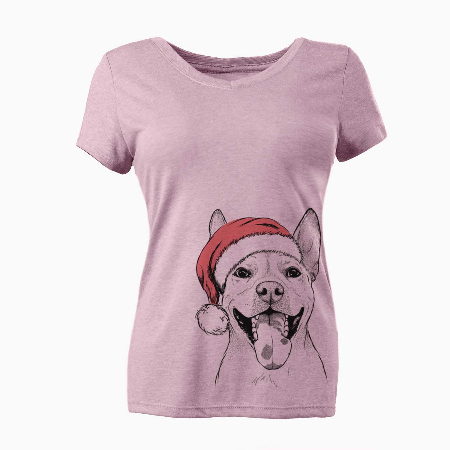 Santa Khaleesi the Carolina Dog - Women's V-neck Shirt