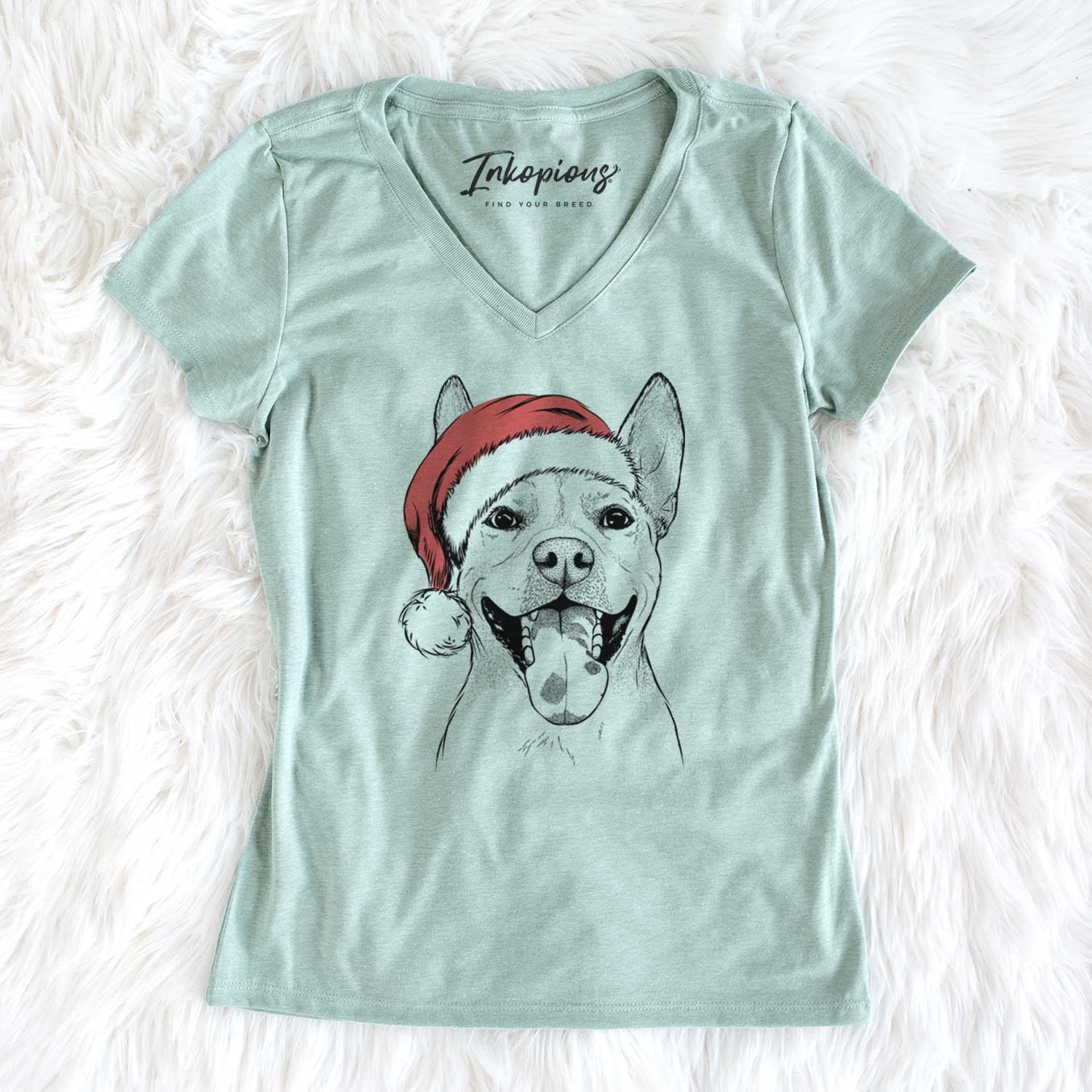 Santa Khaleesi the Carolina Dog - Women's V-neck Shirt