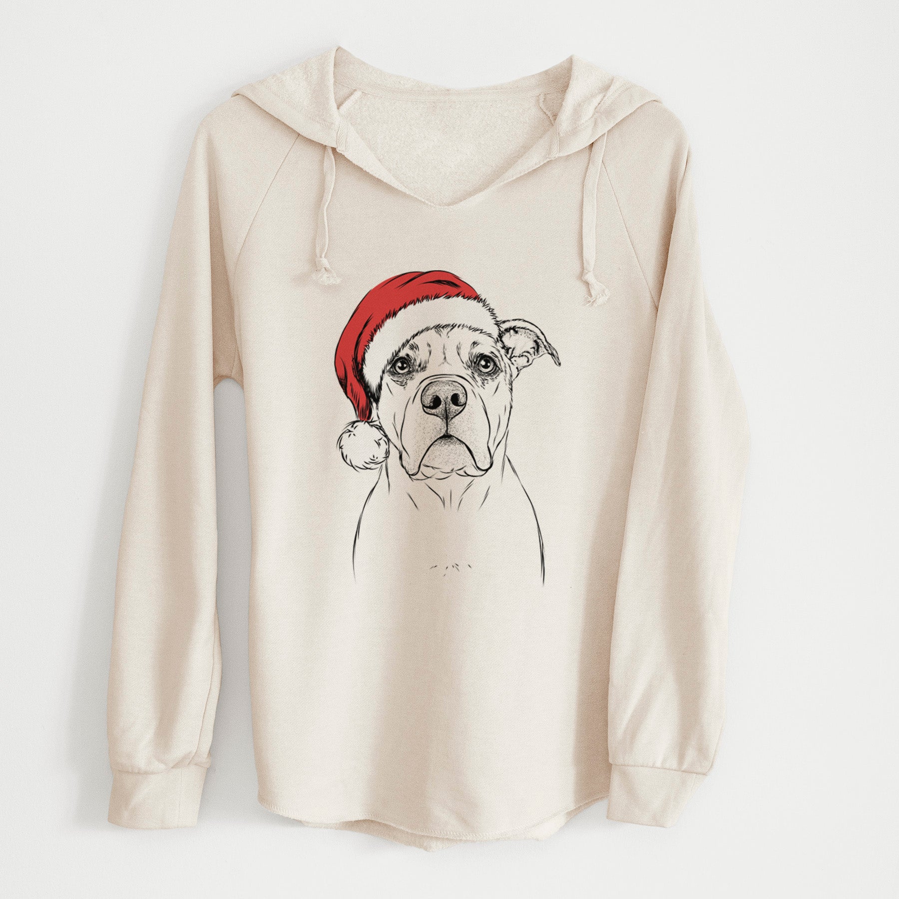 Santa KiaOra the Pitbull Mix - Cali Wave Hooded Sweatshirt