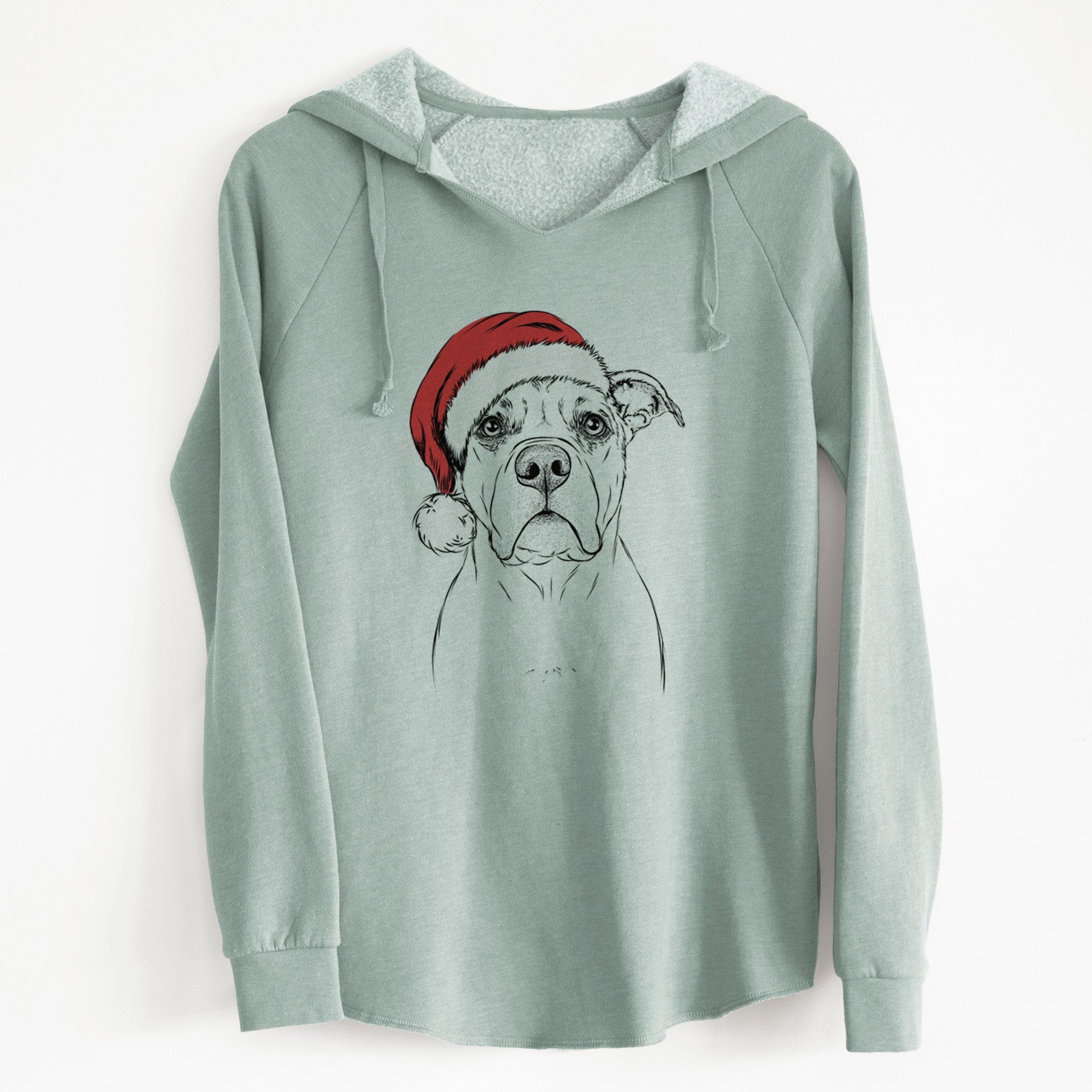 Santa KiaOra the Pitbull Mix - Cali Wave Hooded Sweatshirt