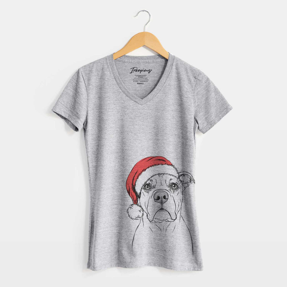 Santa KiaOra the Pitbull Mix - Women's V-neck Shirt