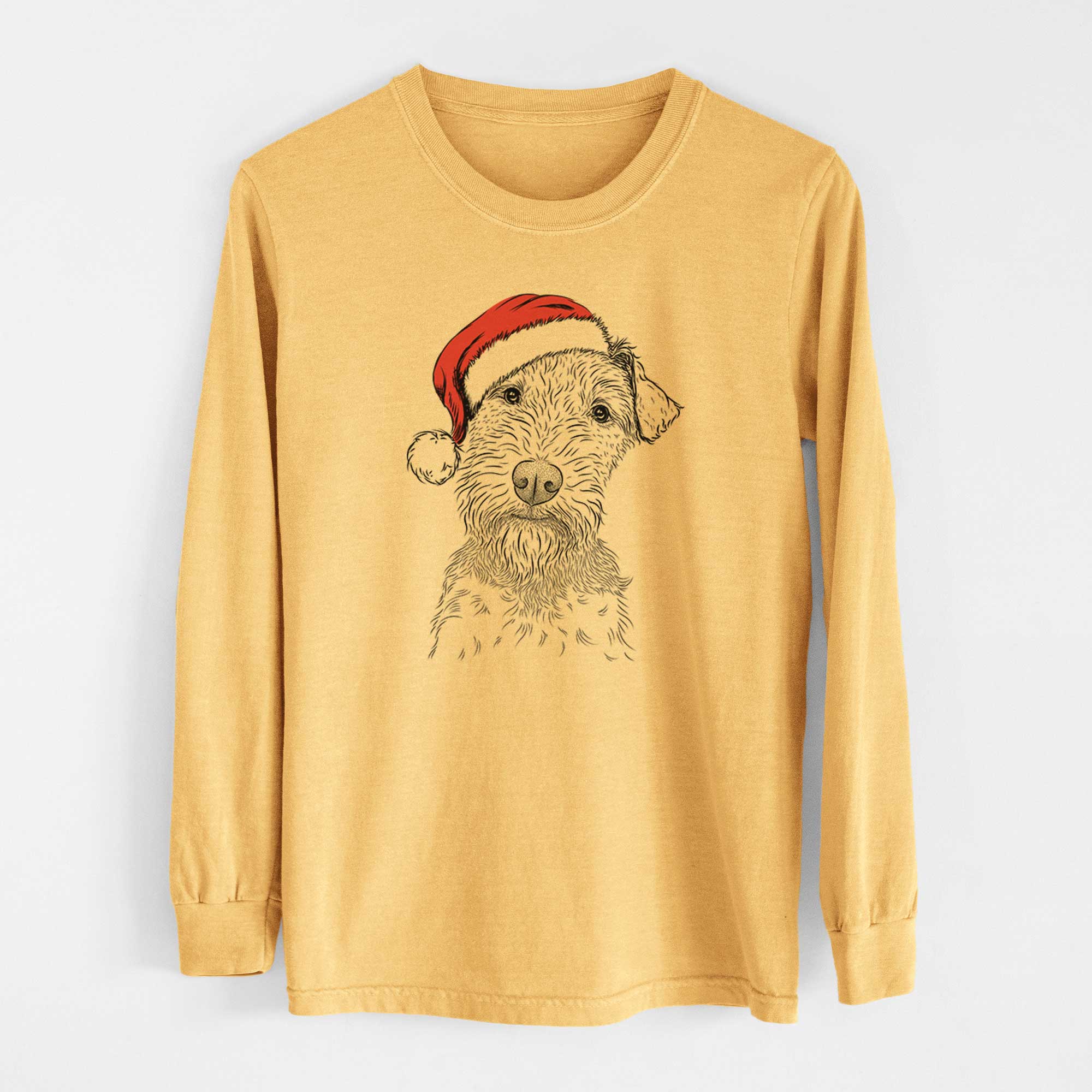 Santa Kiara the Welsh Terrier - Heavyweight 100% Cotton Long Sleeve