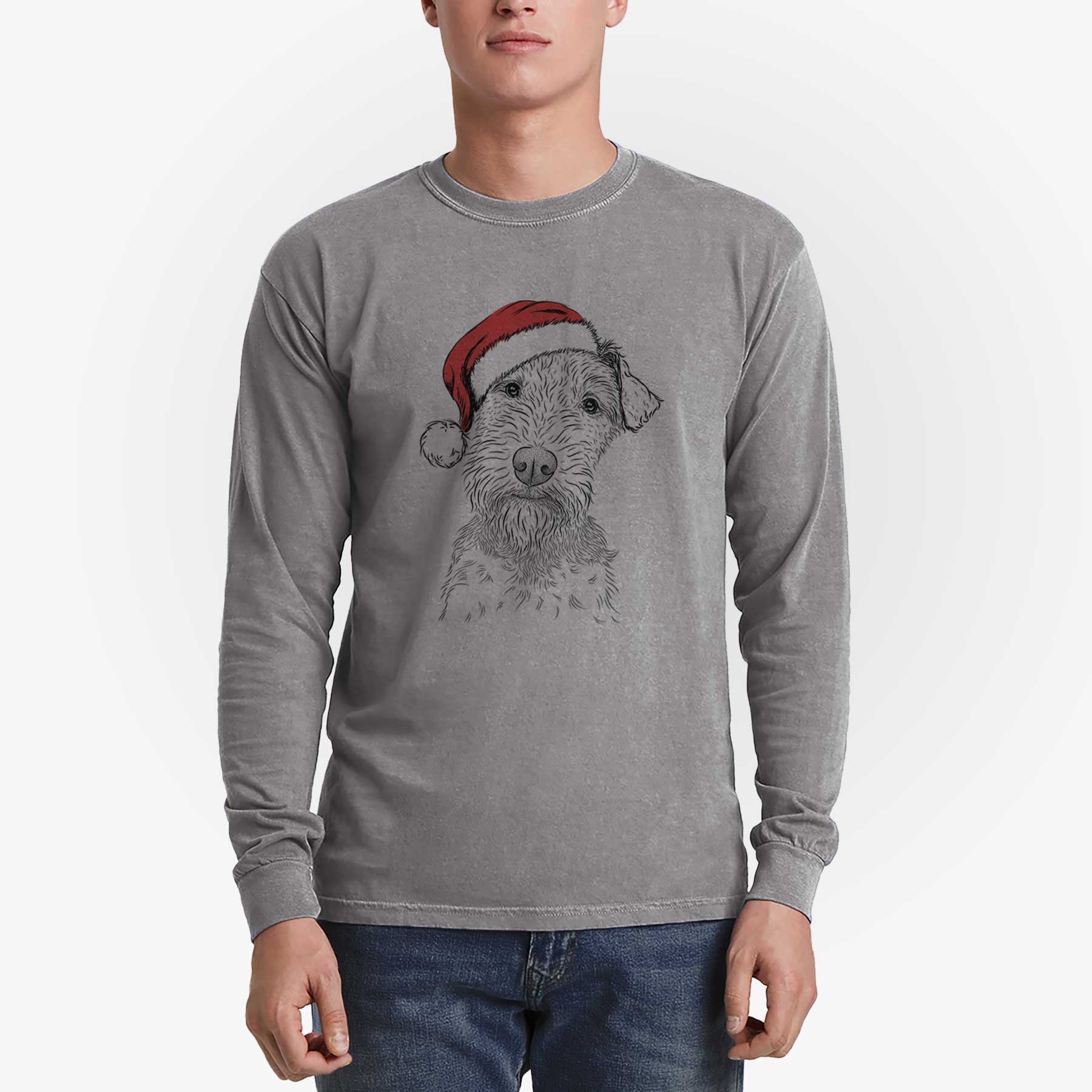 Santa Kiara the Welsh Terrier - Heavyweight 100% Cotton Long Sleeve