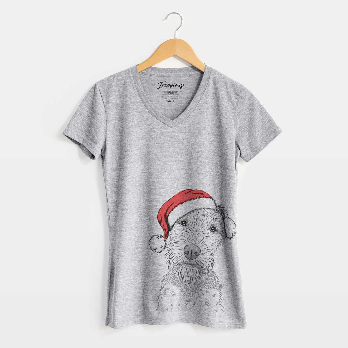 Santa Kiara the Welsh Terrier - Women's V-neck Shirt