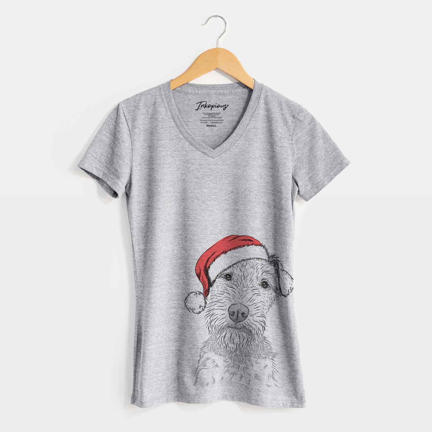 Santa Kiara the Welsh Terrier - Women's V-neck Shirt