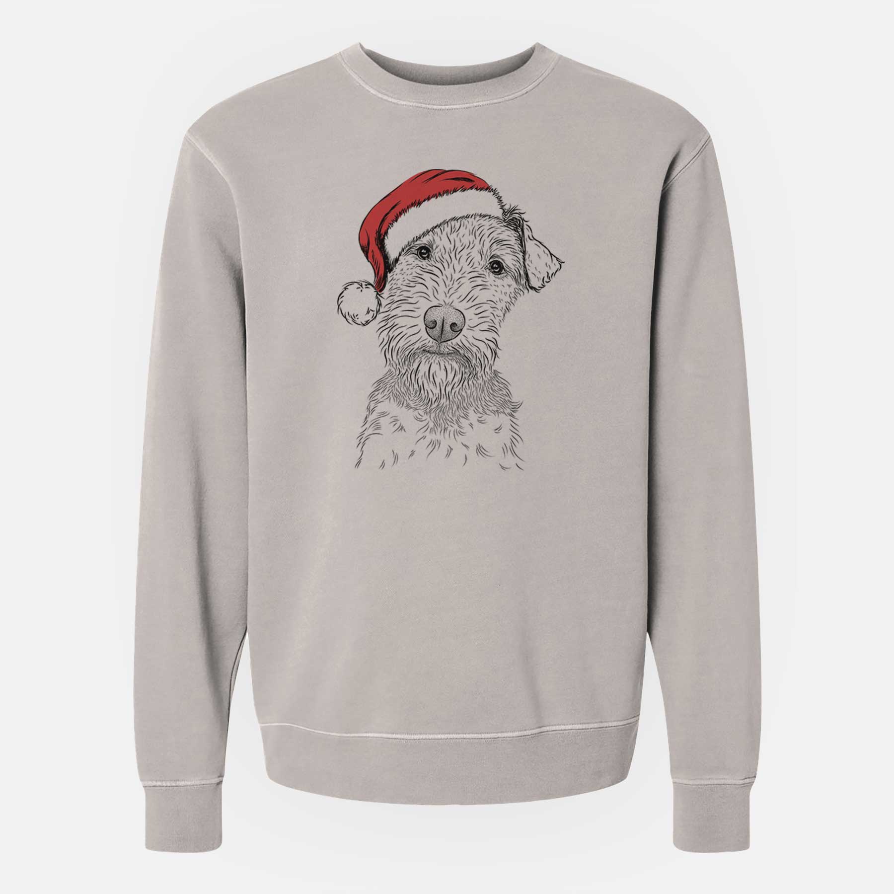 Santa Kiara the Welsh Terrier - Unisex Pigment Dyed Crew Sweatshirt