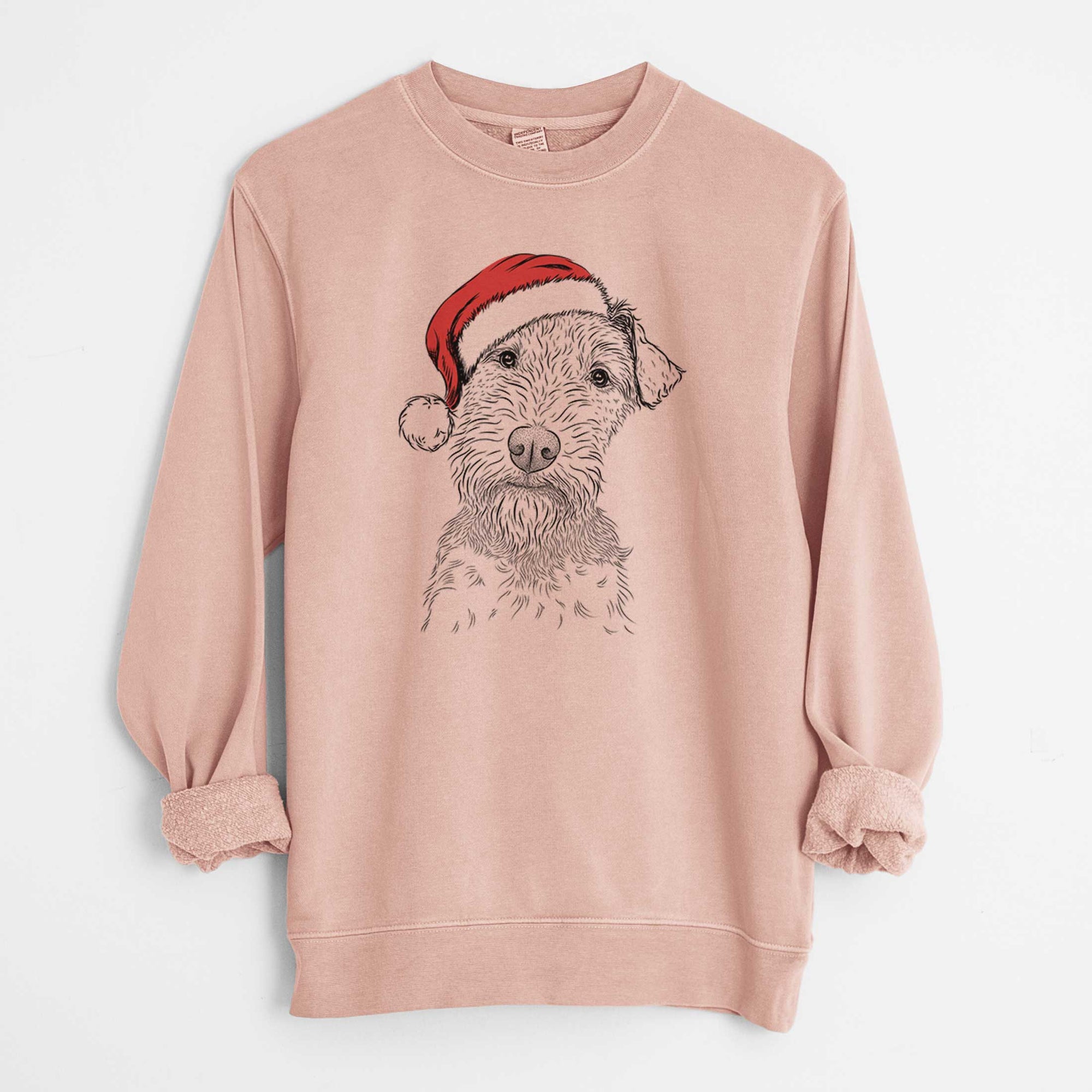 Santa Kiara the Welsh Terrier - Unisex Pigment Dyed Crew Sweatshirt