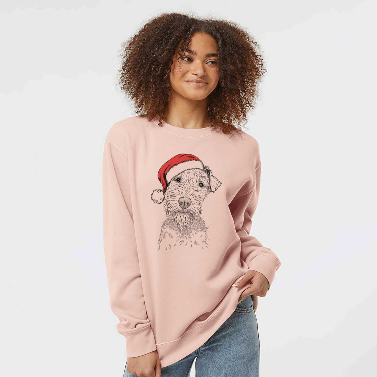 Santa Kiara the Welsh Terrier - Unisex Pigment Dyed Crew Sweatshirt