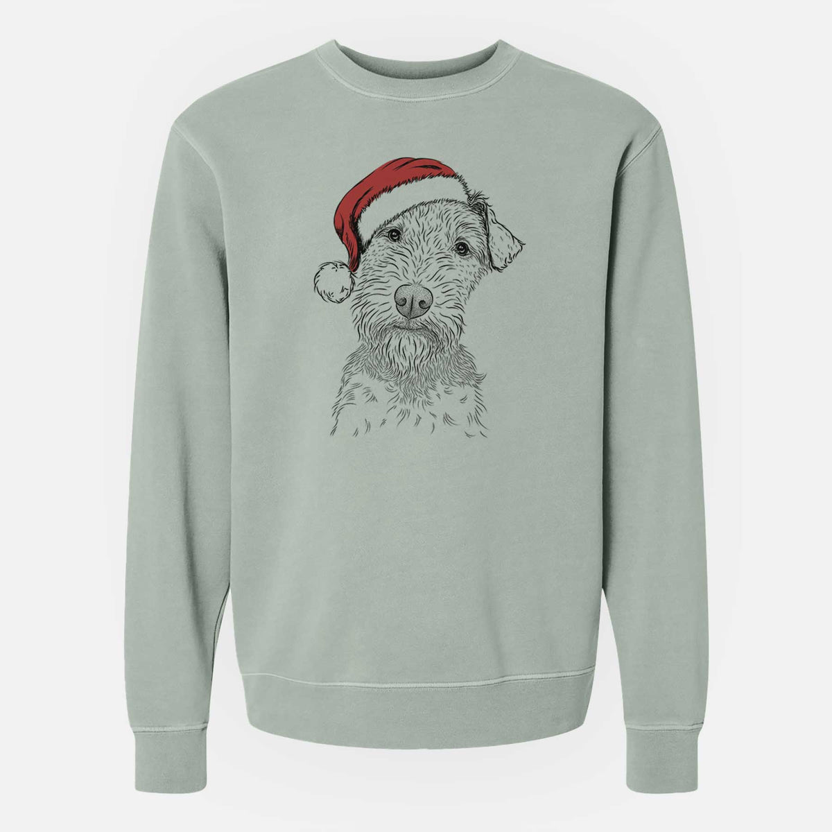 Santa Kiara the Welsh Terrier - Unisex Pigment Dyed Crew Sweatshirt