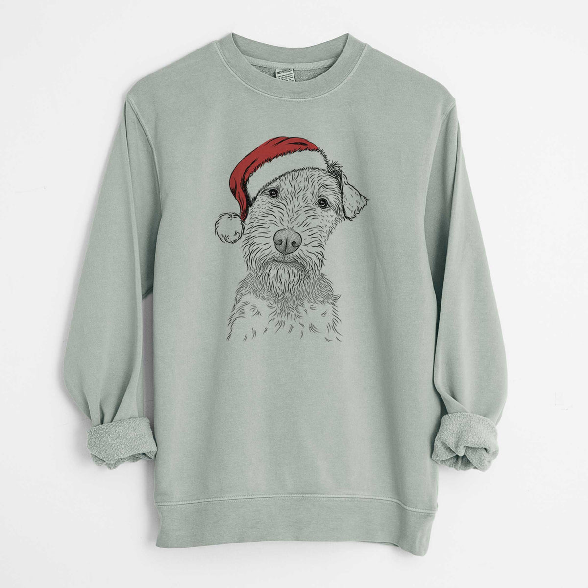 Santa Kiara the Welsh Terrier - Unisex Pigment Dyed Crew Sweatshirt