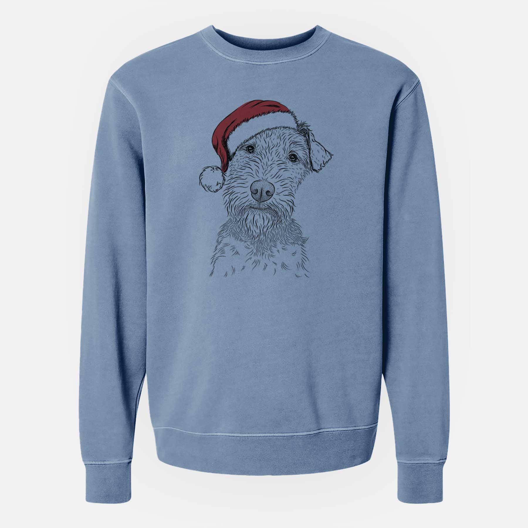 Santa Kiara the Welsh Terrier - Unisex Pigment Dyed Crew Sweatshirt