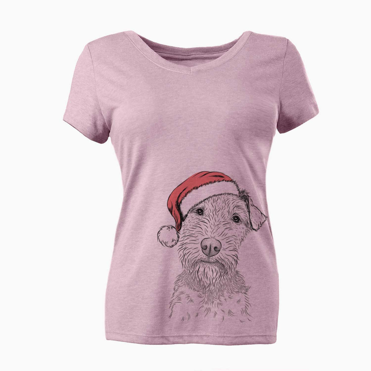 Santa Kiara the Welsh Terrier - Women's V-neck Shirt