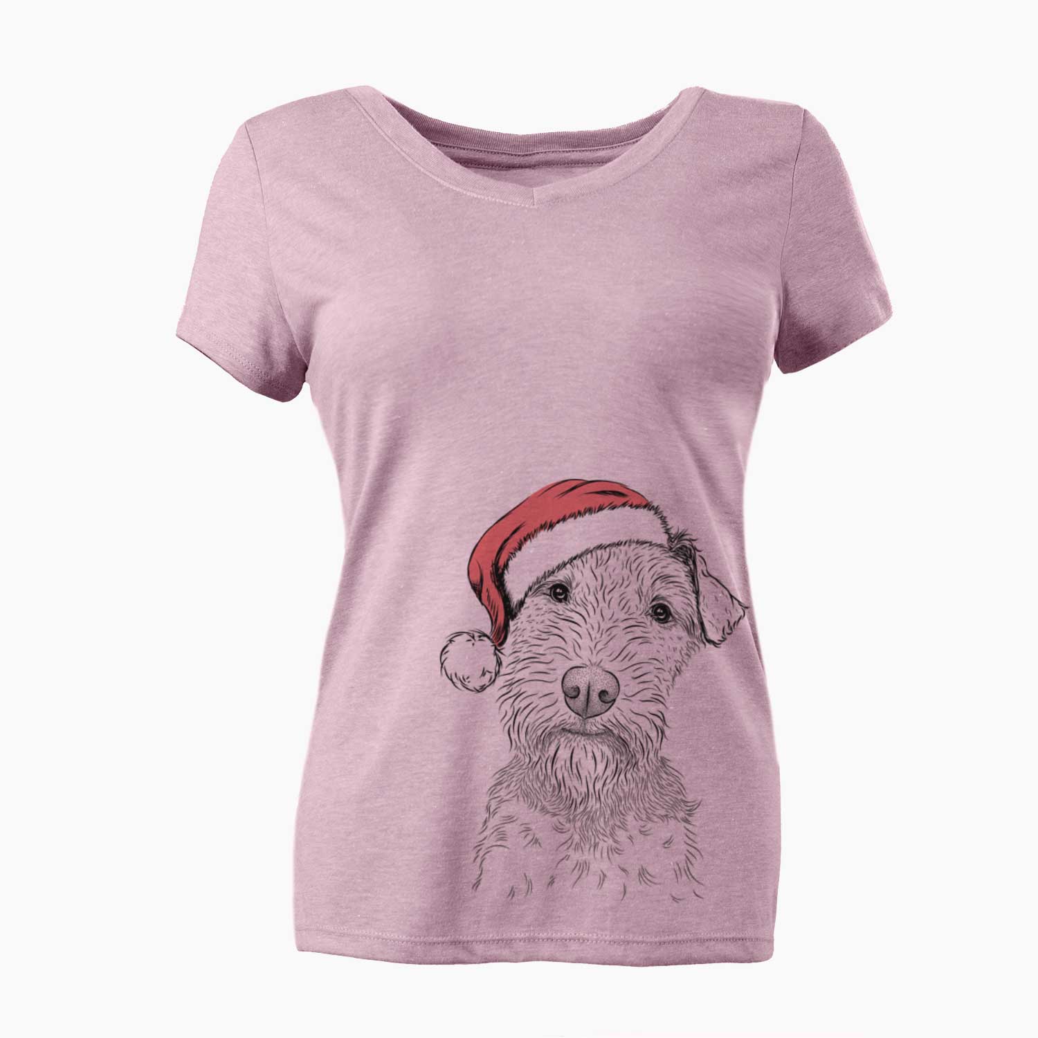 Santa Kiara the Welsh Terrier - Women's V-neck Shirt