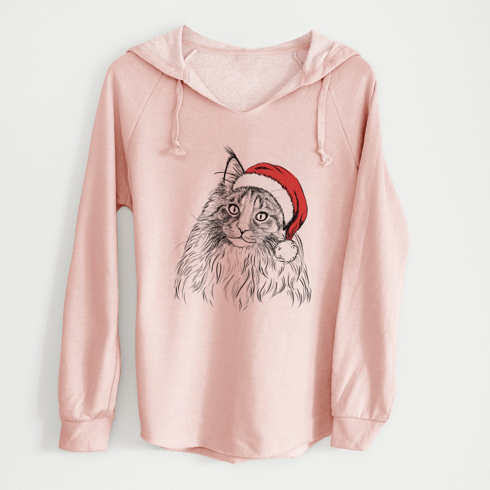 Santa Kiki the Maine Coon Cat - Cali Wave Hooded Sweatshirt