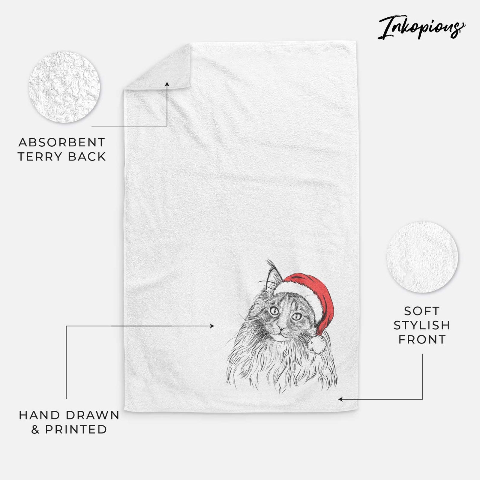 Kiki the Maine Coon Cat Decorative Hand Towel