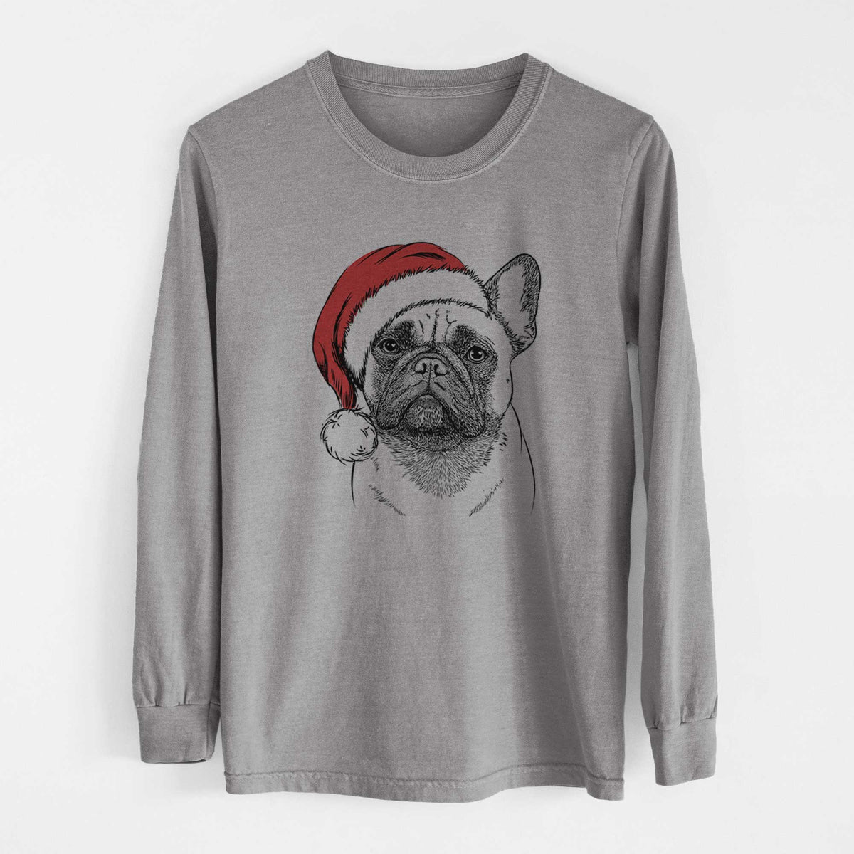 Santa Kingsleigh the French Bulldog - Heavyweight 100% Cotton Long Sleeve