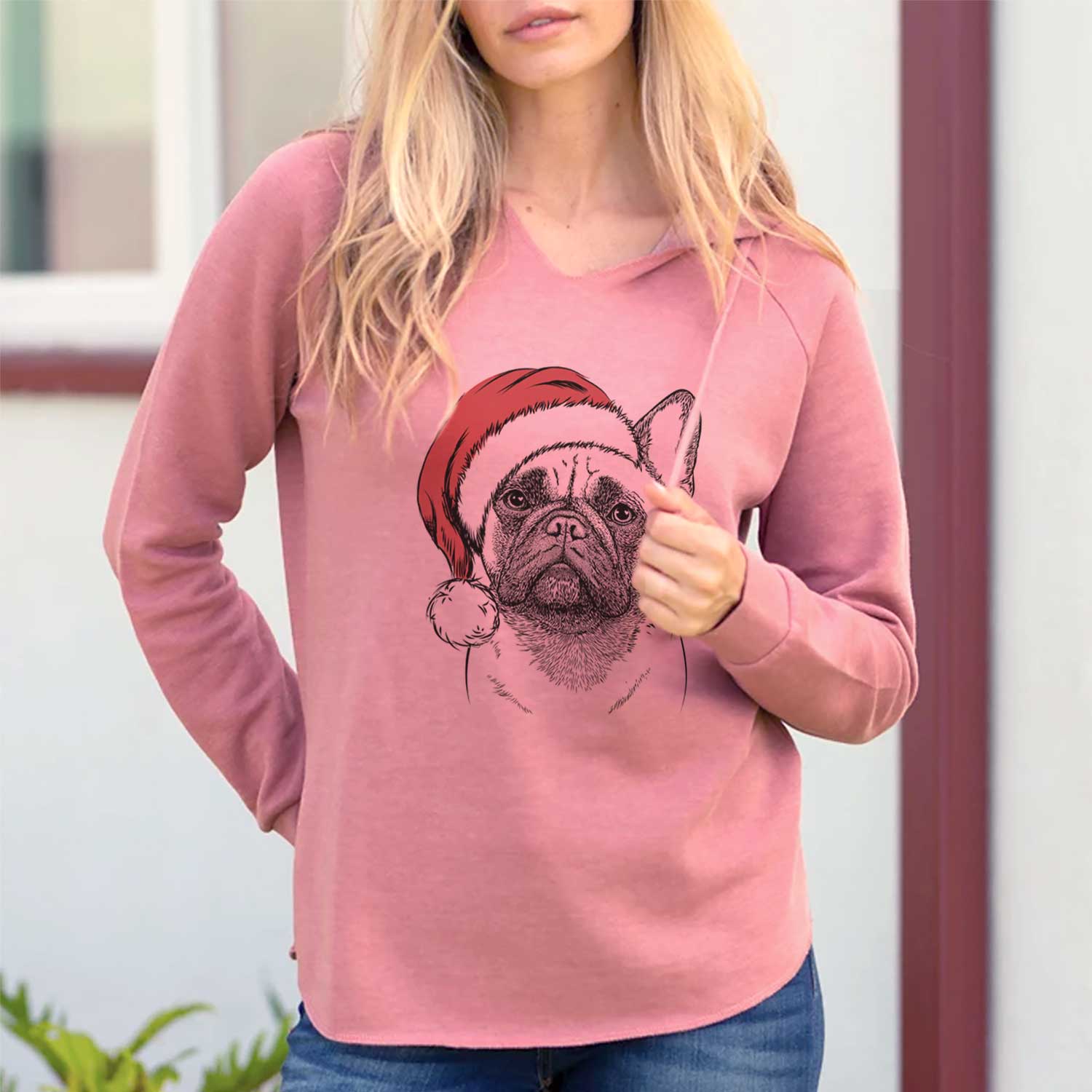 Santa Kingsleigh the French Bulldog - Cali Wave Hooded Sweatshirt