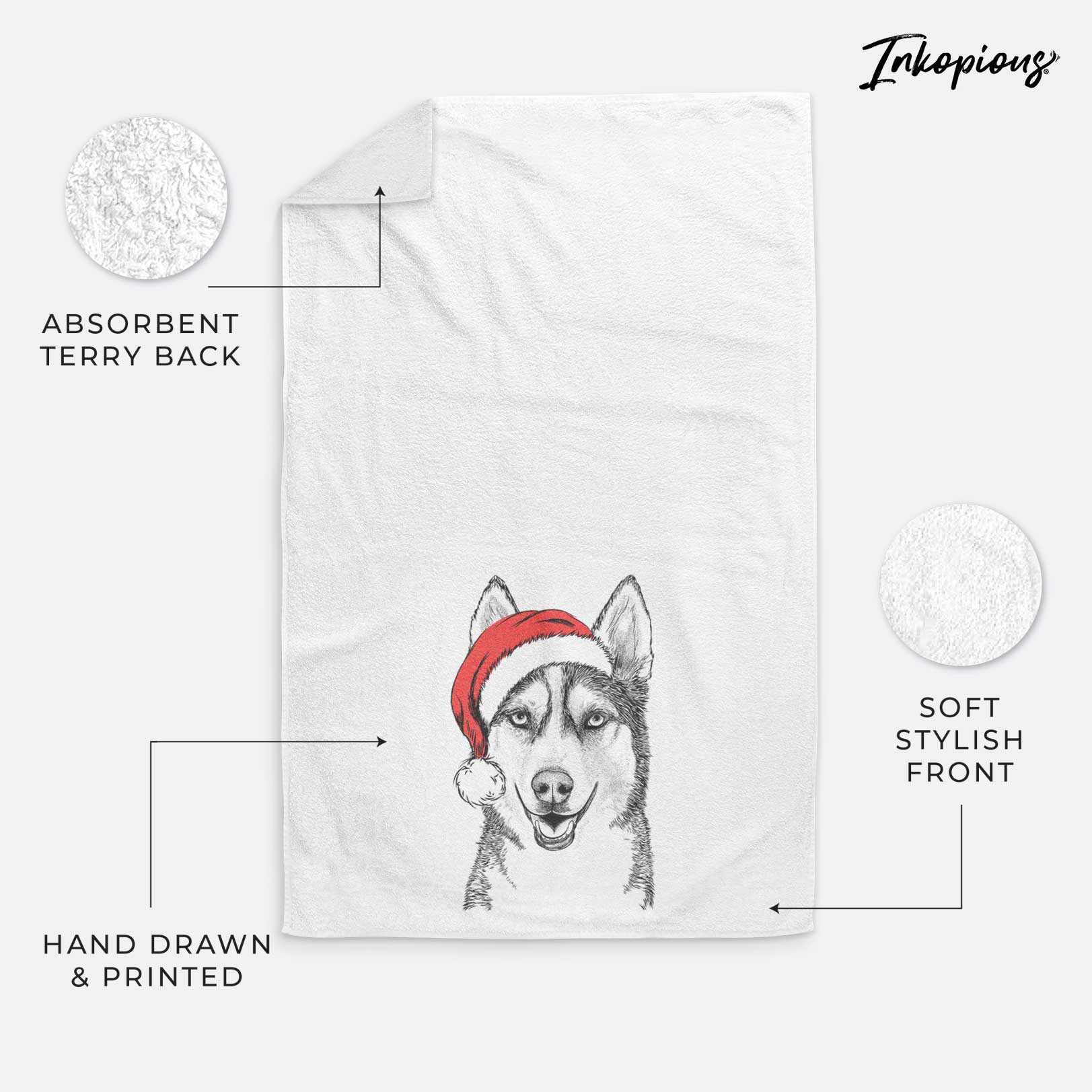 Kira the Siberian Husky Decorative Hand Towel