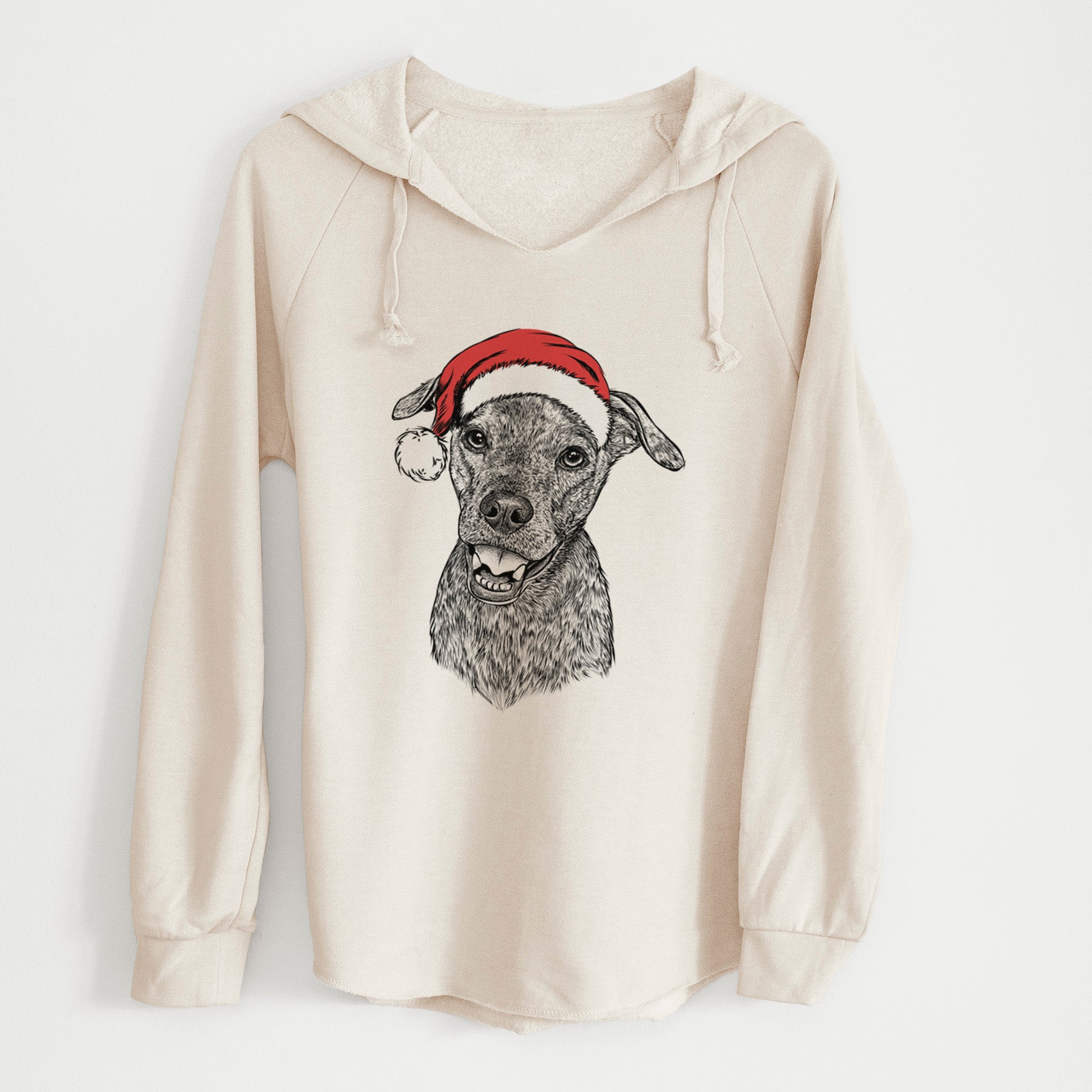 Santa Kirby the Mountain Cur Mix - Cali Wave Hooded Sweatshirt