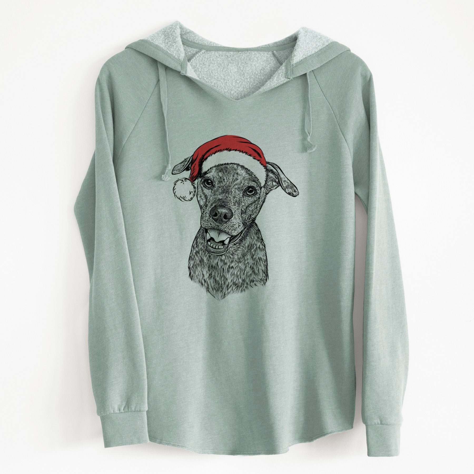 Santa Kirby the Mountain Cur Mix - Cali Wave Hooded Sweatshirt