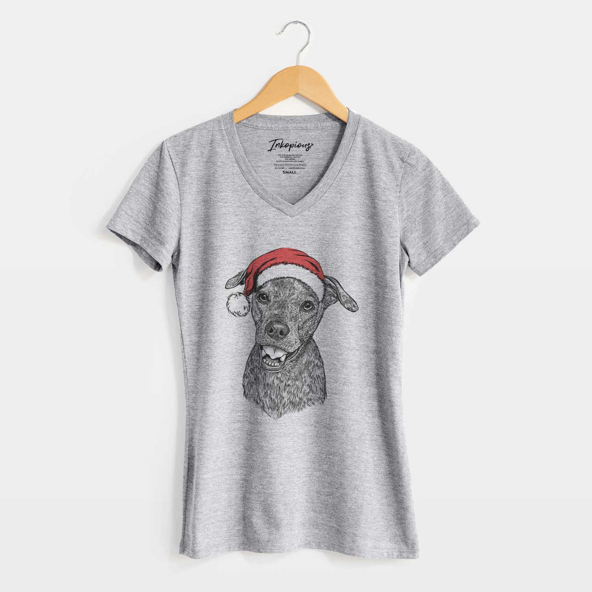 Santa Kirby the Mountain Cur Mix - Women's V-neck Shirt