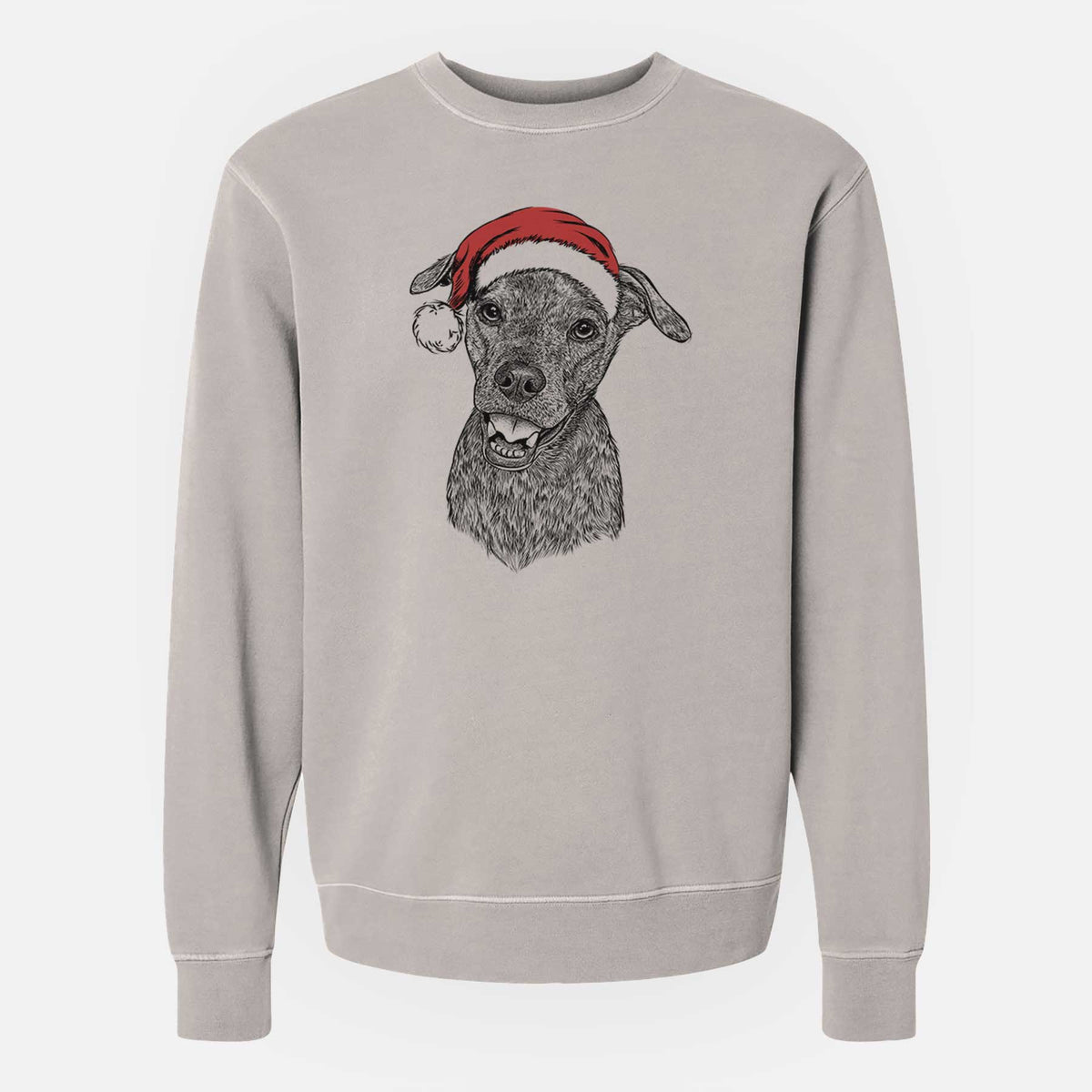 Santa Kirby the Mountain Cur Mix - Unisex Pigment Dyed Crew Sweatshirt