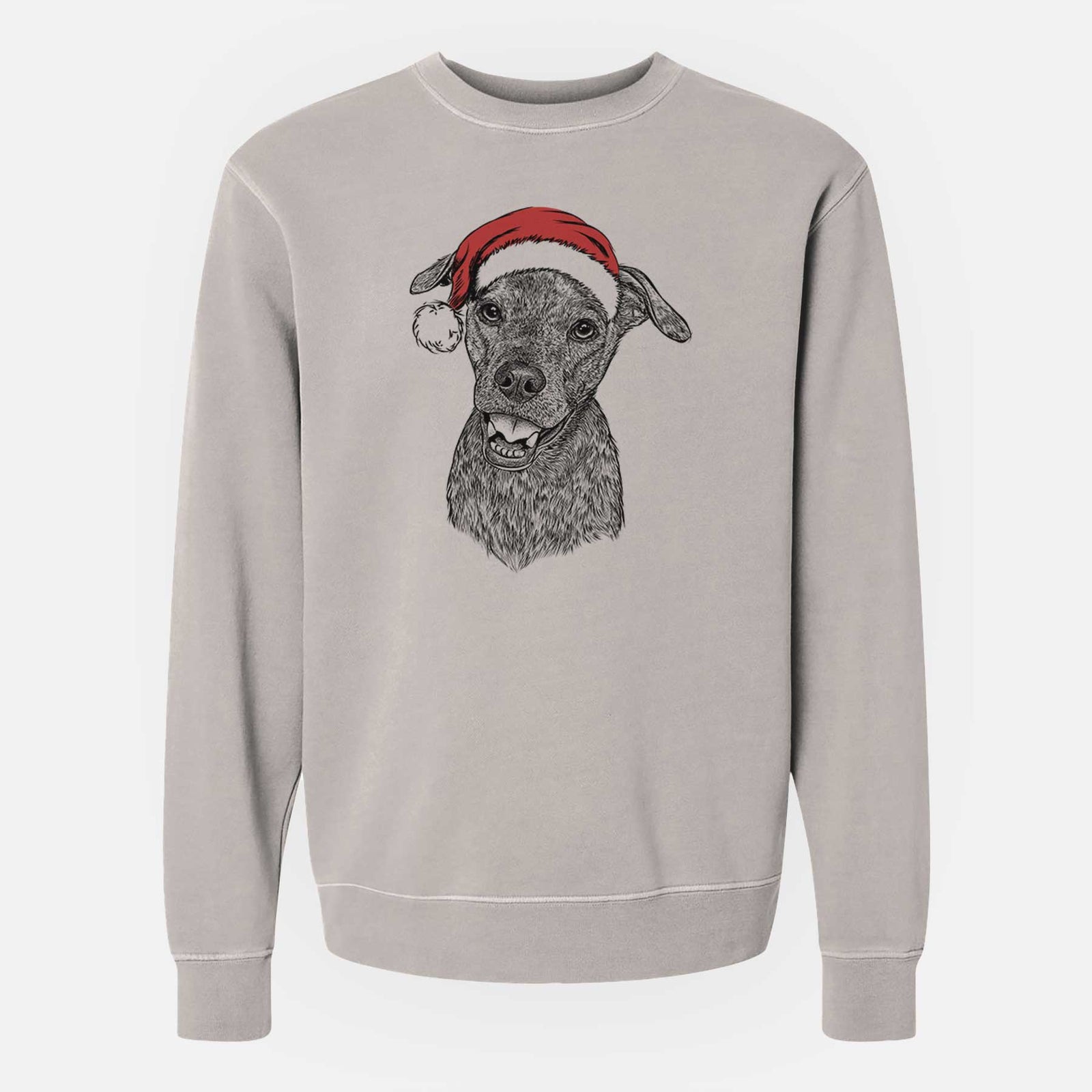 Santa Kirby the Mountain Cur Mix - Unisex Pigment Dyed Crew Sweatshirt
