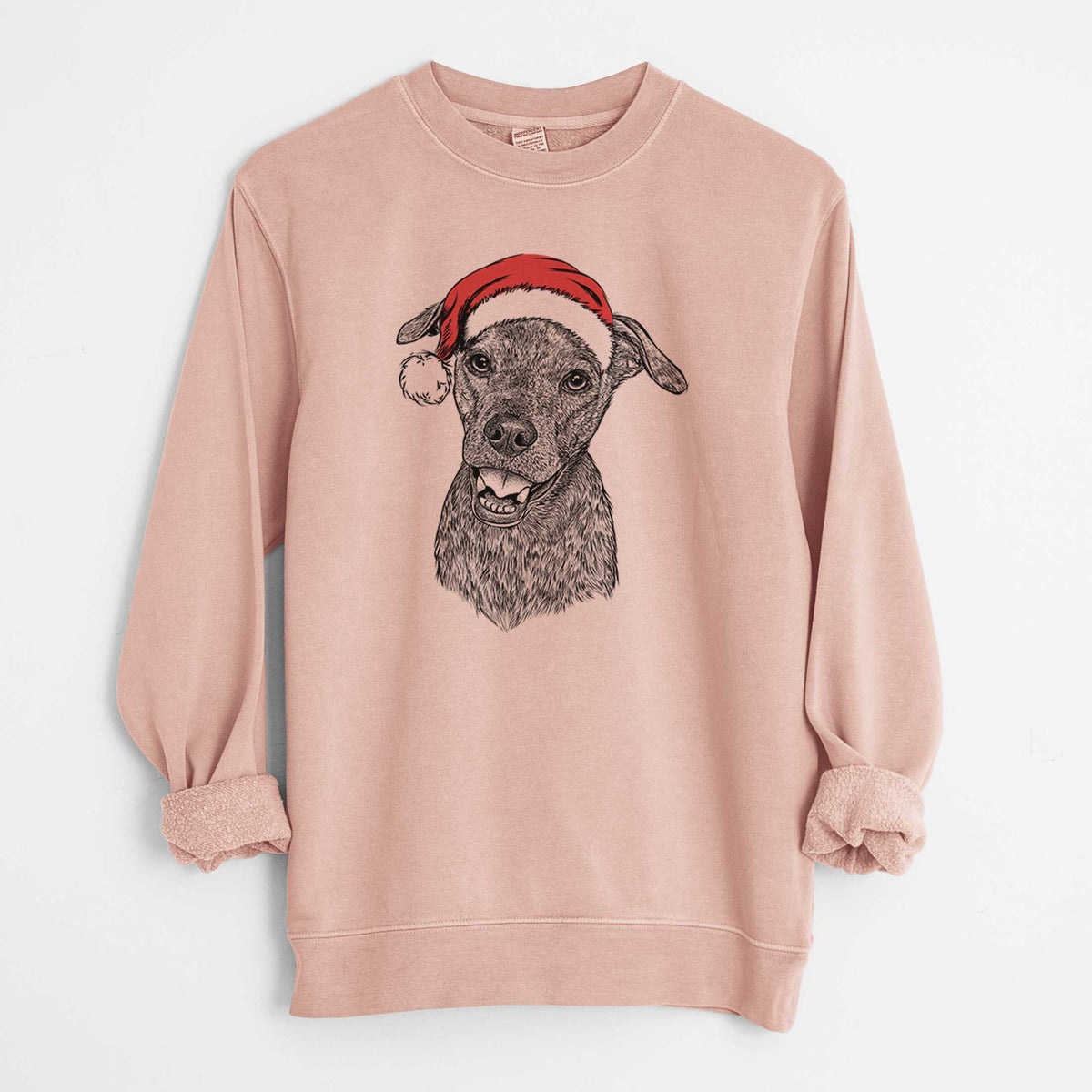 Santa Kirby the Mountain Cur Mix - Unisex Pigment Dyed Crew Sweatshirt