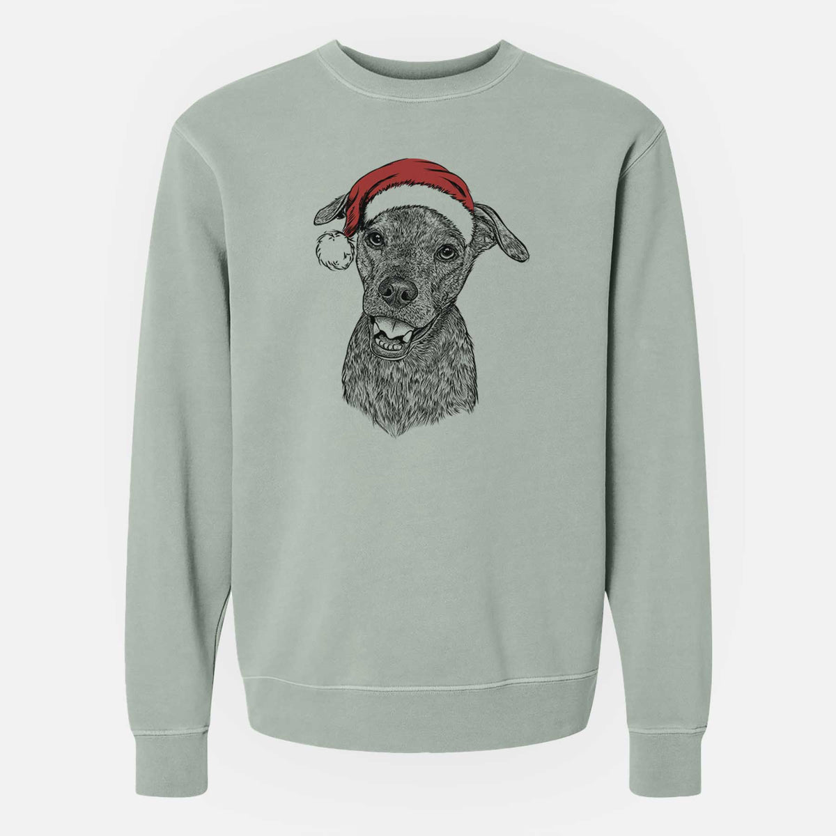 Santa Kirby the Mountain Cur Mix - Unisex Pigment Dyed Crew Sweatshirt
