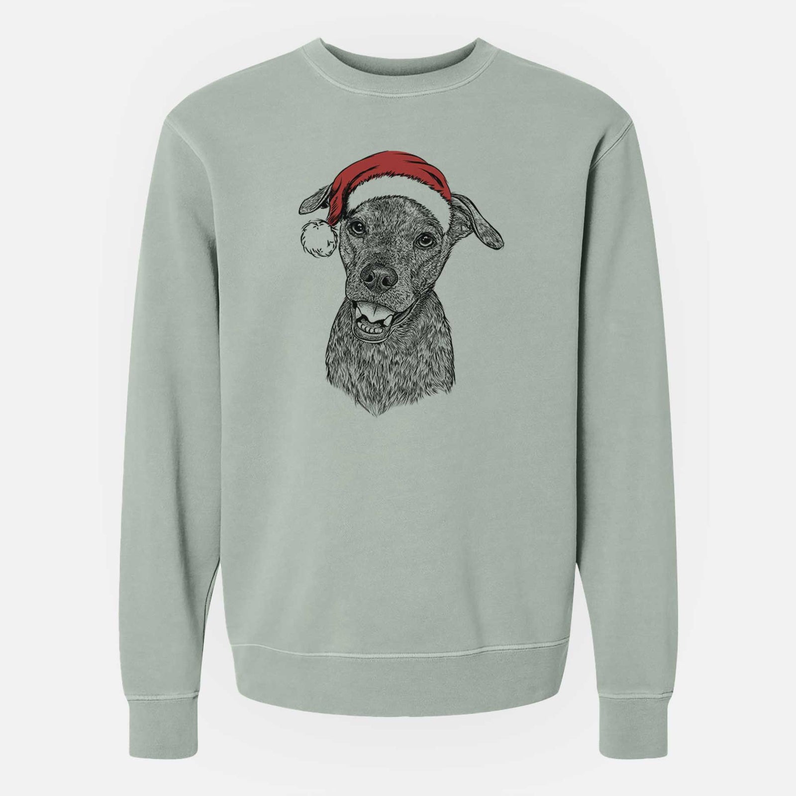 Santa Kirby the Mountain Cur Mix - Unisex Pigment Dyed Crew Sweatshirt