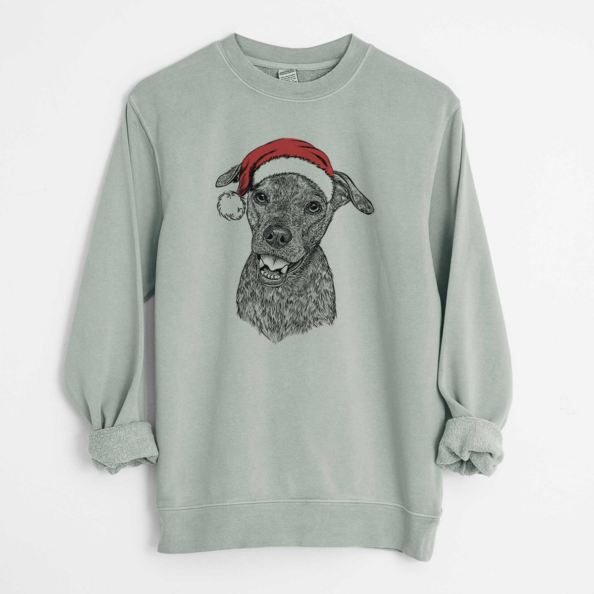 Santa Kirby the Mountain Cur Mix - Unisex Pigment Dyed Crew Sweatshirt