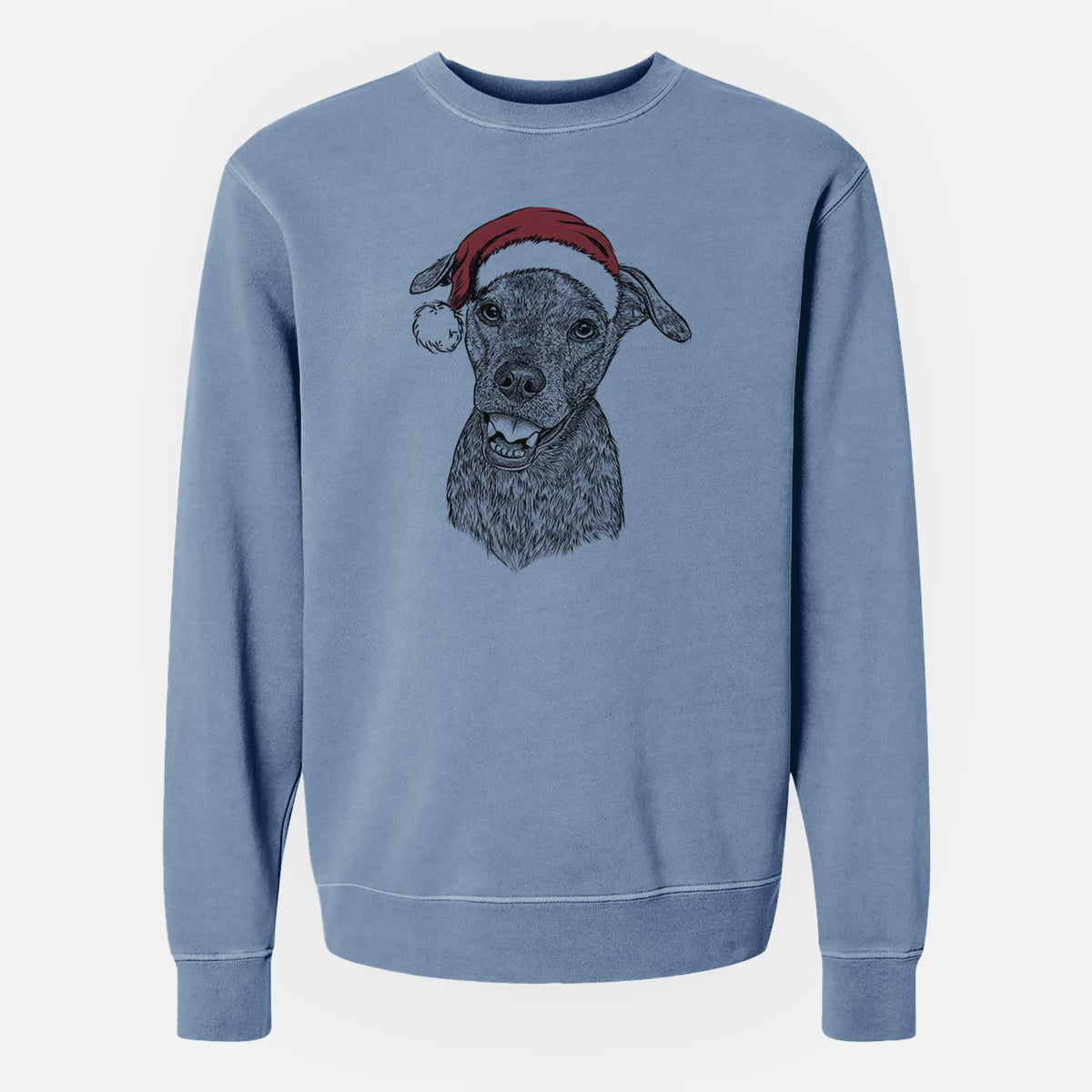 Santa Kirby the Mountain Cur Mix - Unisex Pigment Dyed Crew Sweatshirt