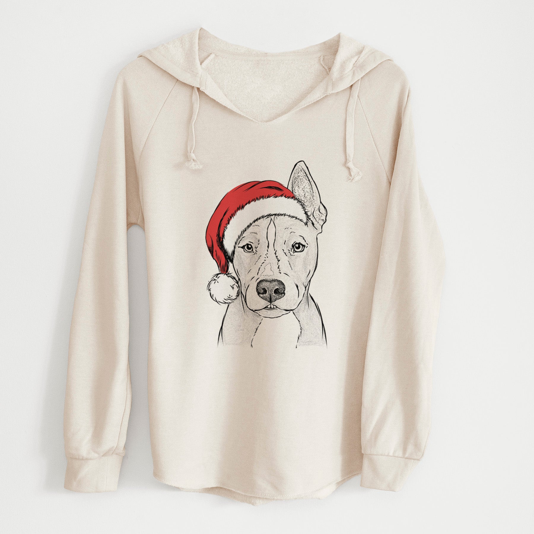 Santa Kisses the Pitbull - Cali Wave Hooded Sweatshirt