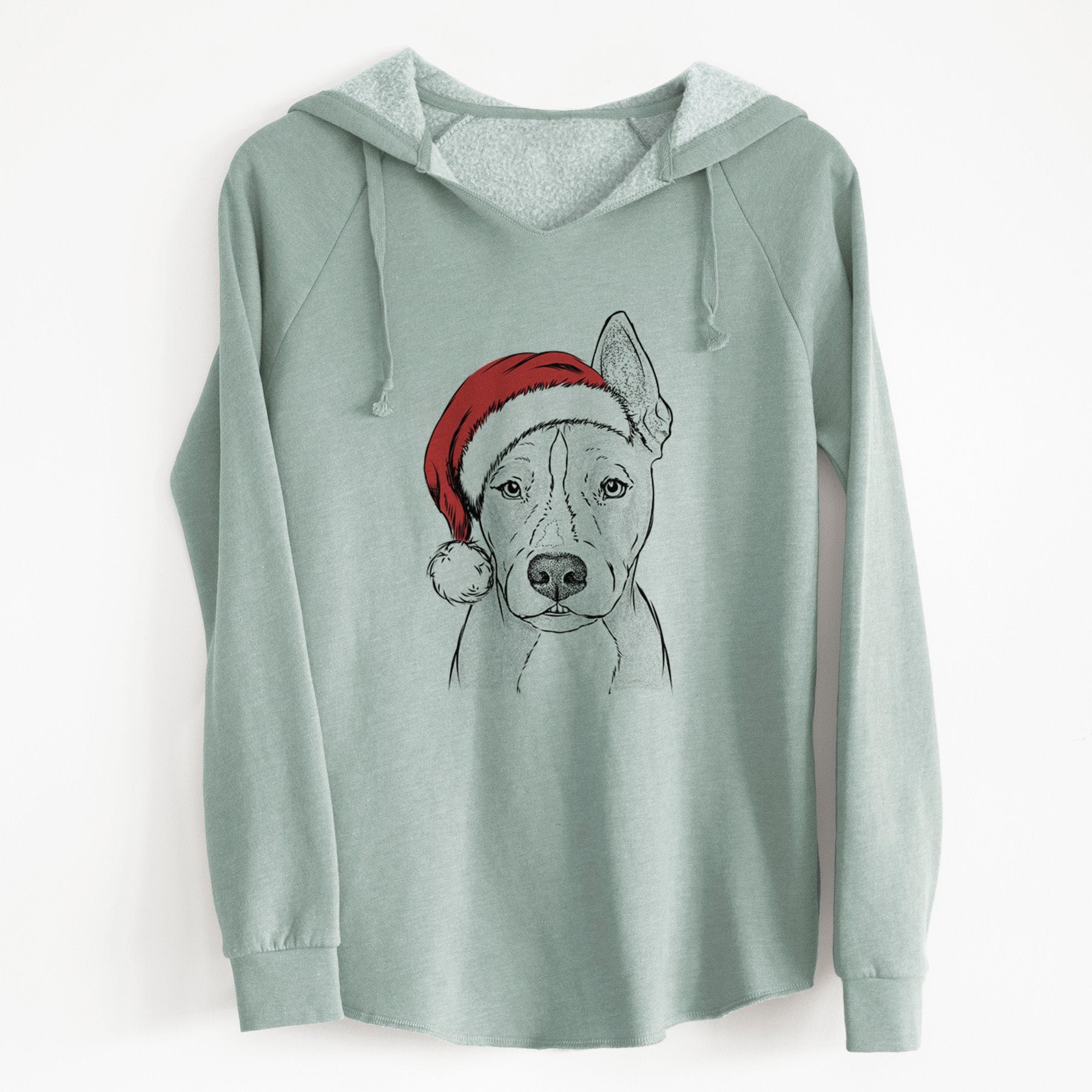 Santa Kisses the Pitbull - Cali Wave Hooded Sweatshirt