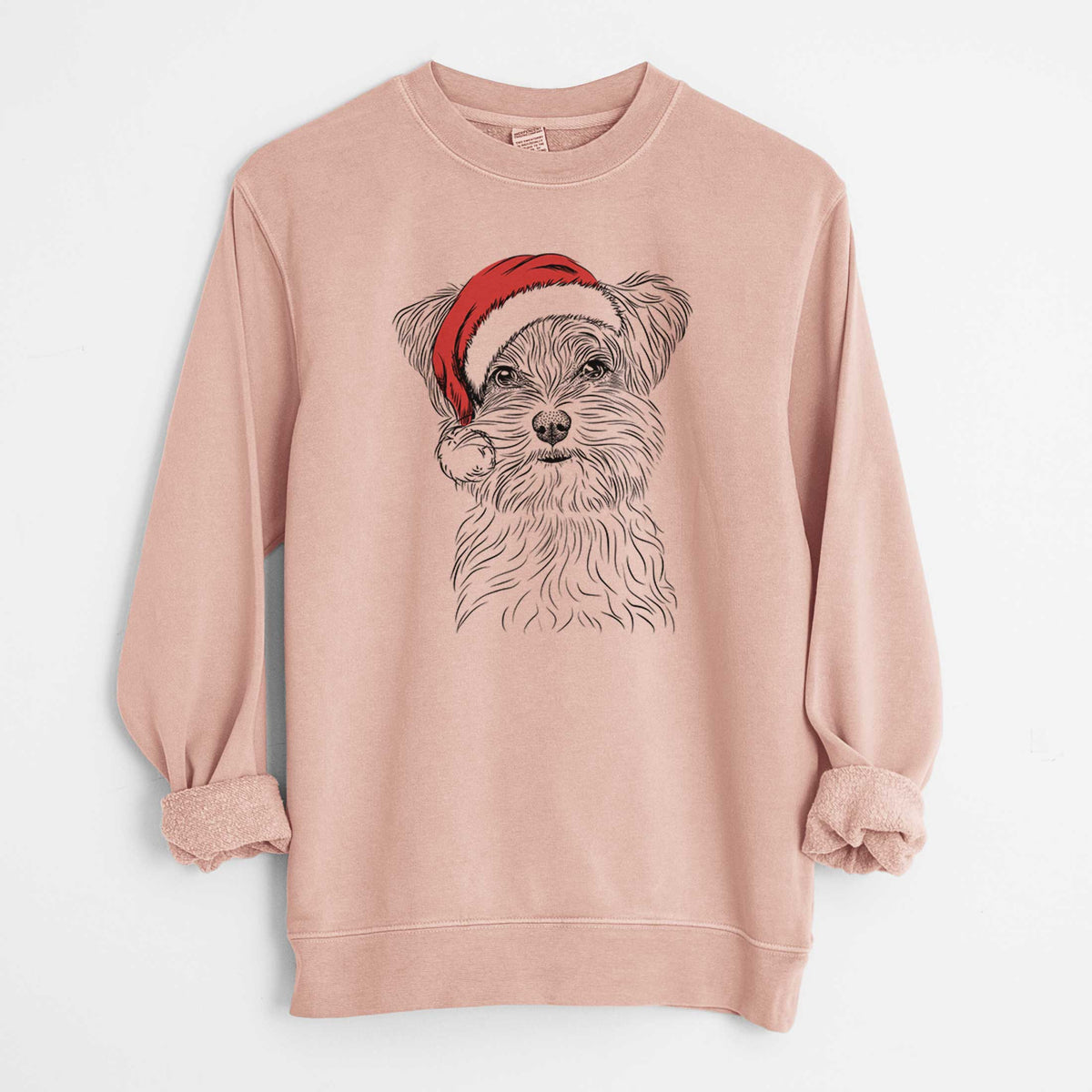 Santa Kiwi the Morkie - Unisex Pigment Dyed Crew Sweatshirt