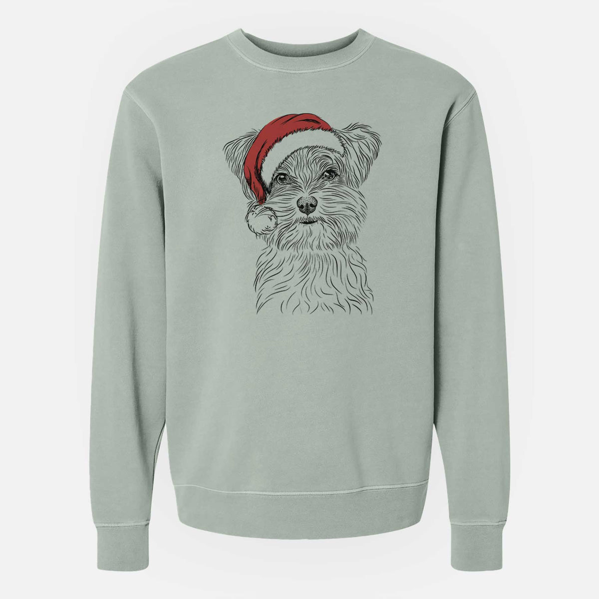 Santa Kiwi the Morkie - Unisex Pigment Dyed Crew Sweatshirt
