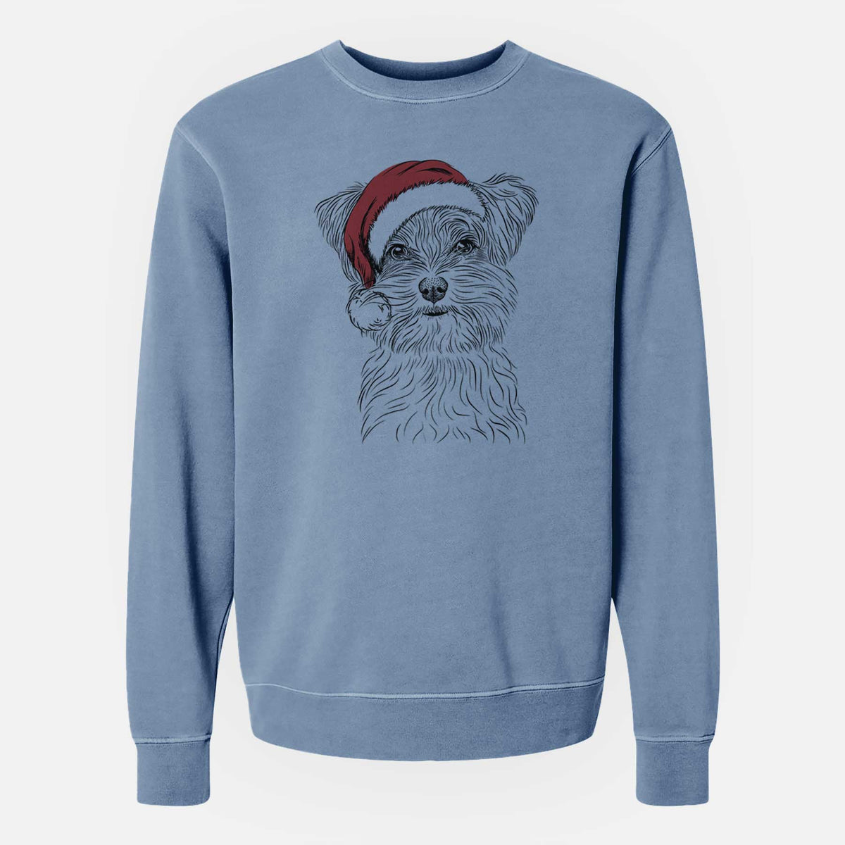 Santa Kiwi the Morkie - Unisex Pigment Dyed Crew Sweatshirt