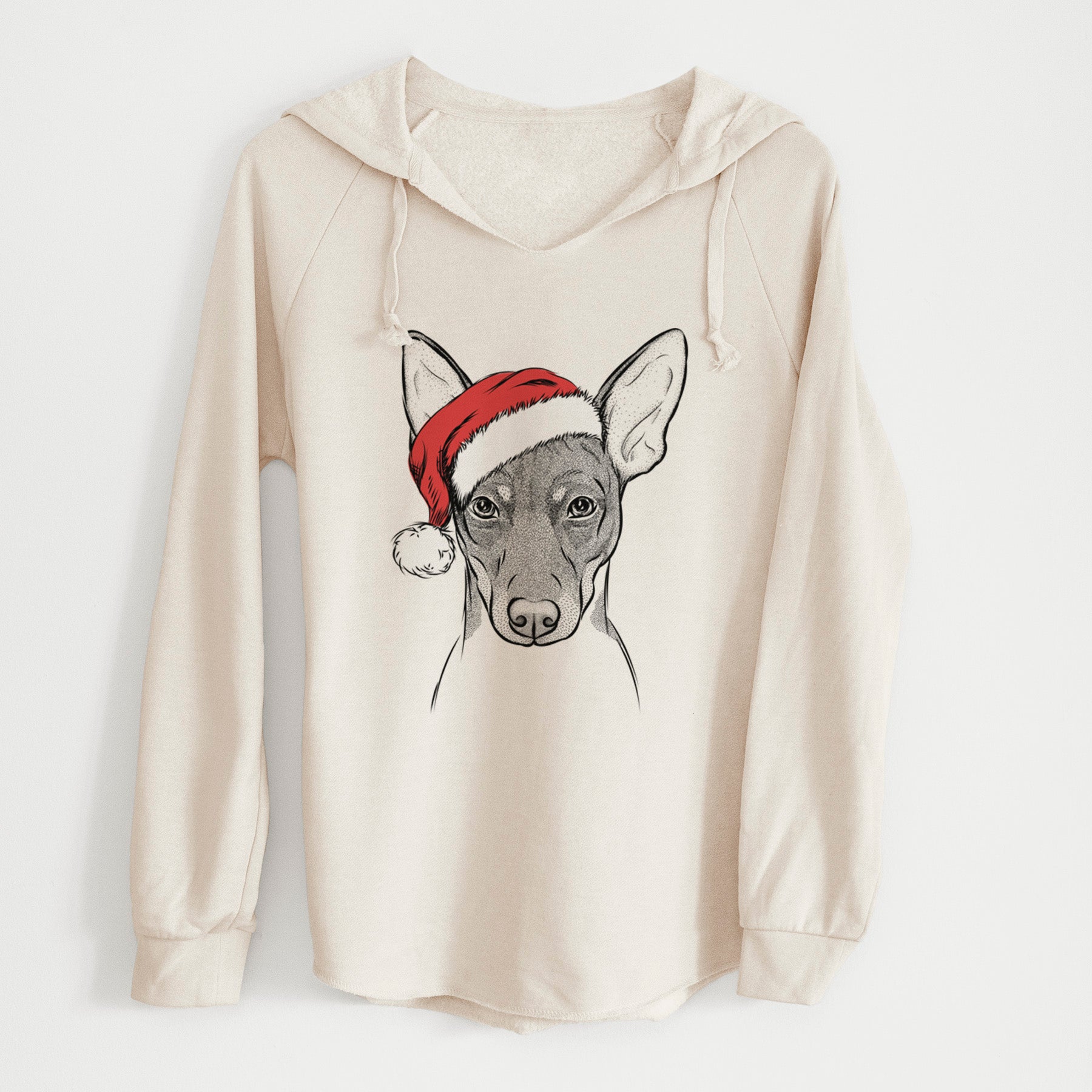 Santa Knox the Rat Terrier - Cali Wave Hooded Sweatshirt