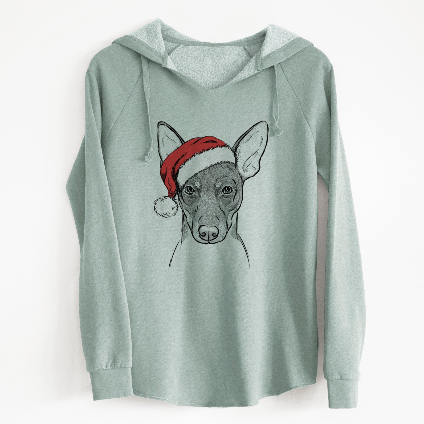 Santa Knox the Rat Terrier - Cali Wave Hooded Sweatshirt