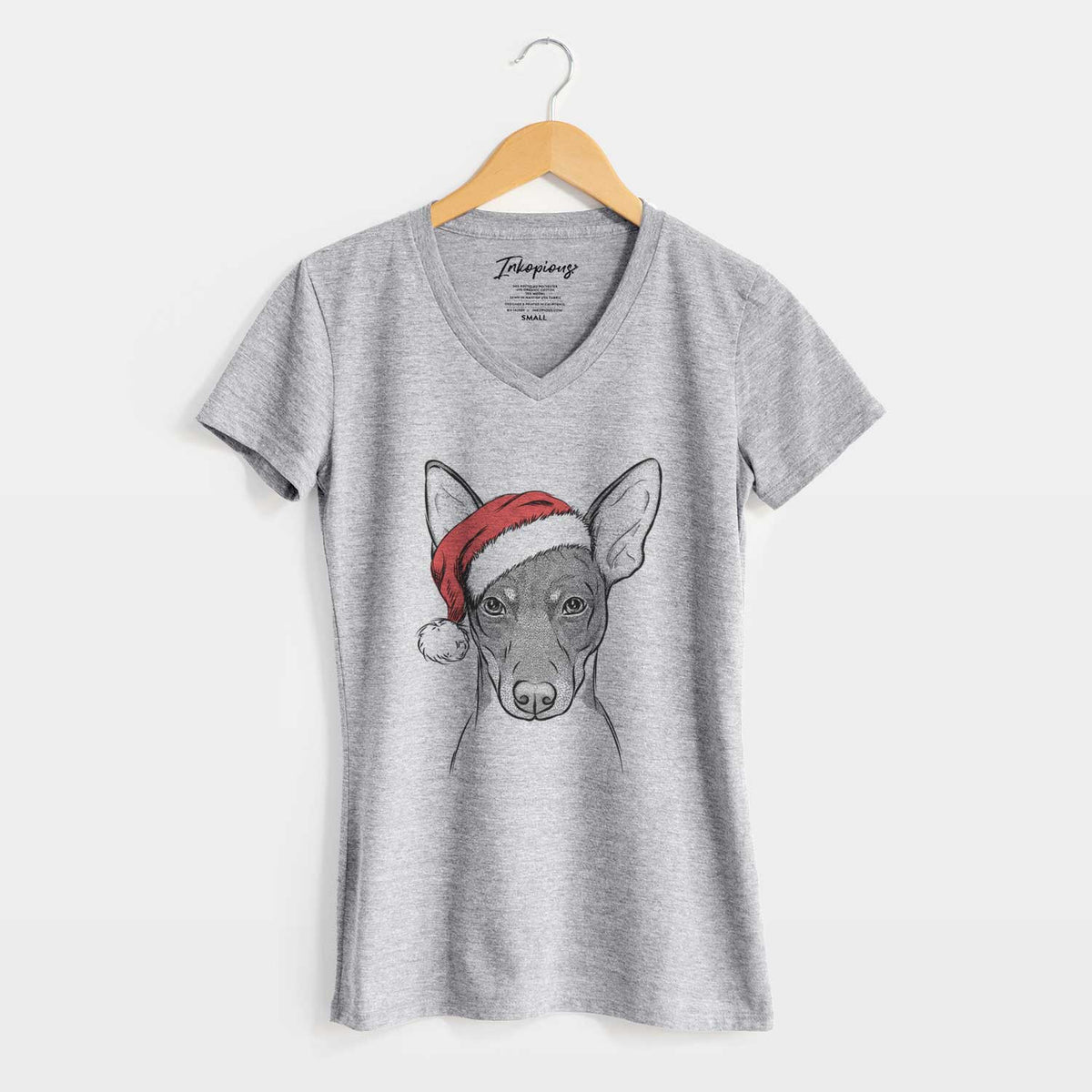 Santa Knox the Rat Terrier - Women's V-neck Shirt