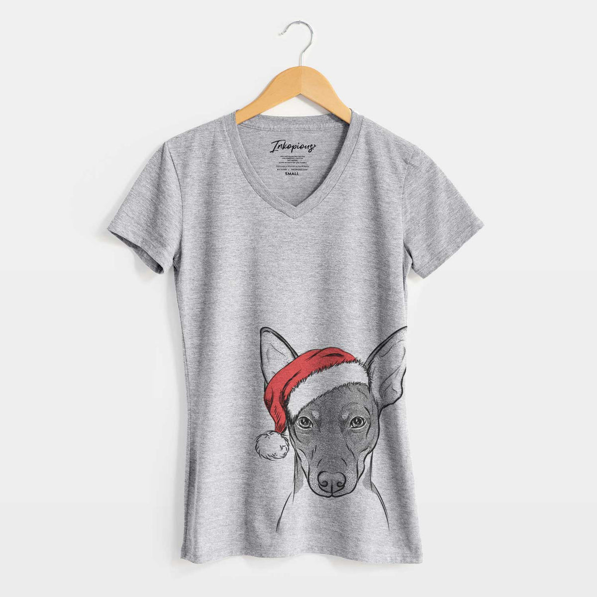 Santa Knox the Rat Terrier - Women's V-neck Shirt