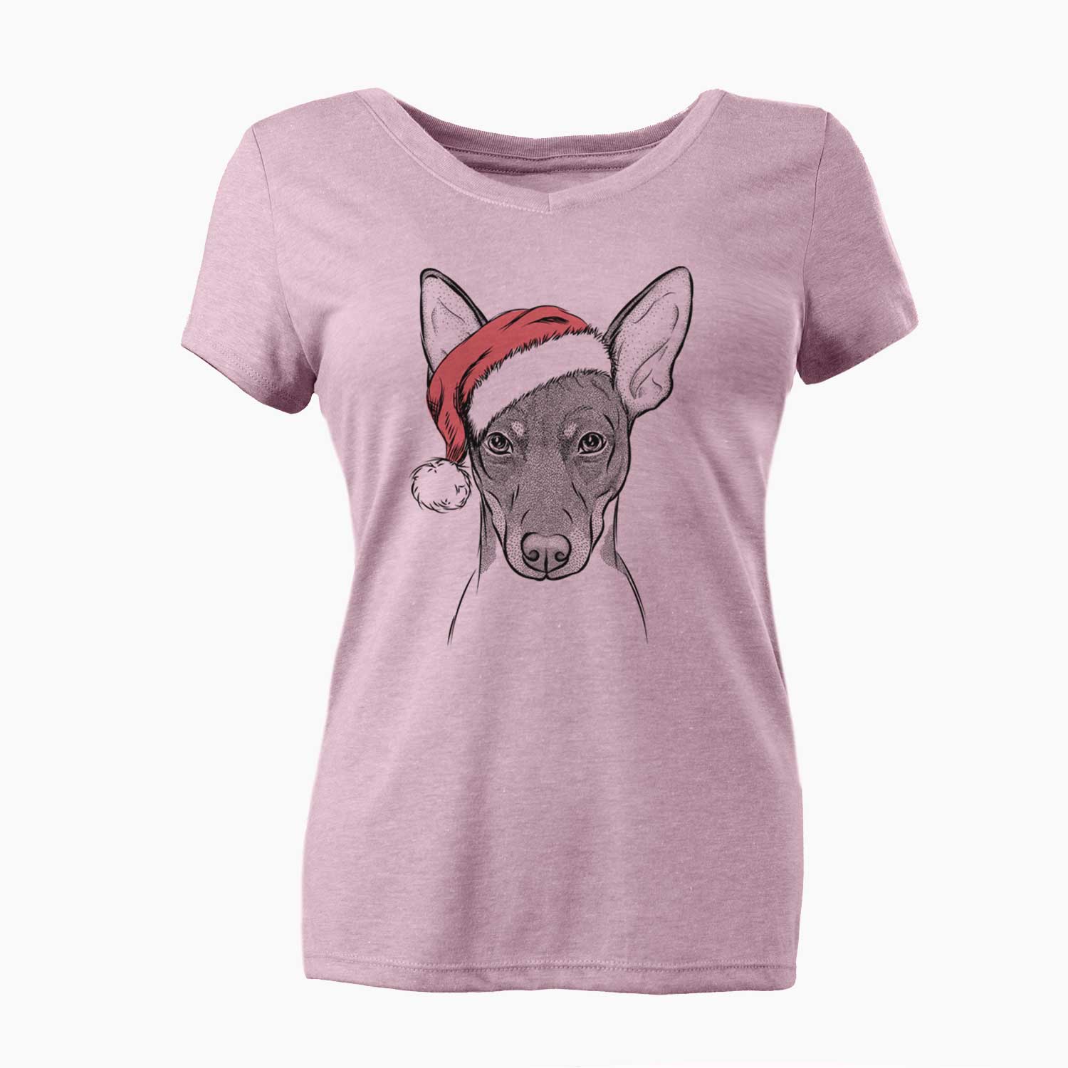 Santa Knox the Rat Terrier - Women's V-neck Shirt