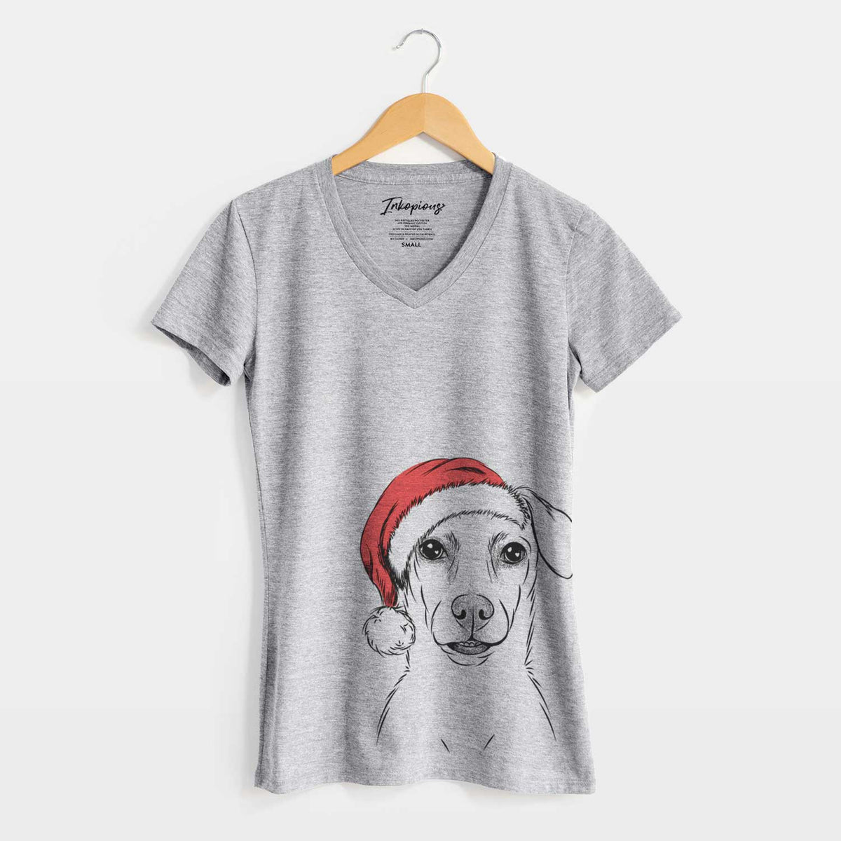 Santa Koa the Jack Russell Terrier - Women's V-neck Shirt