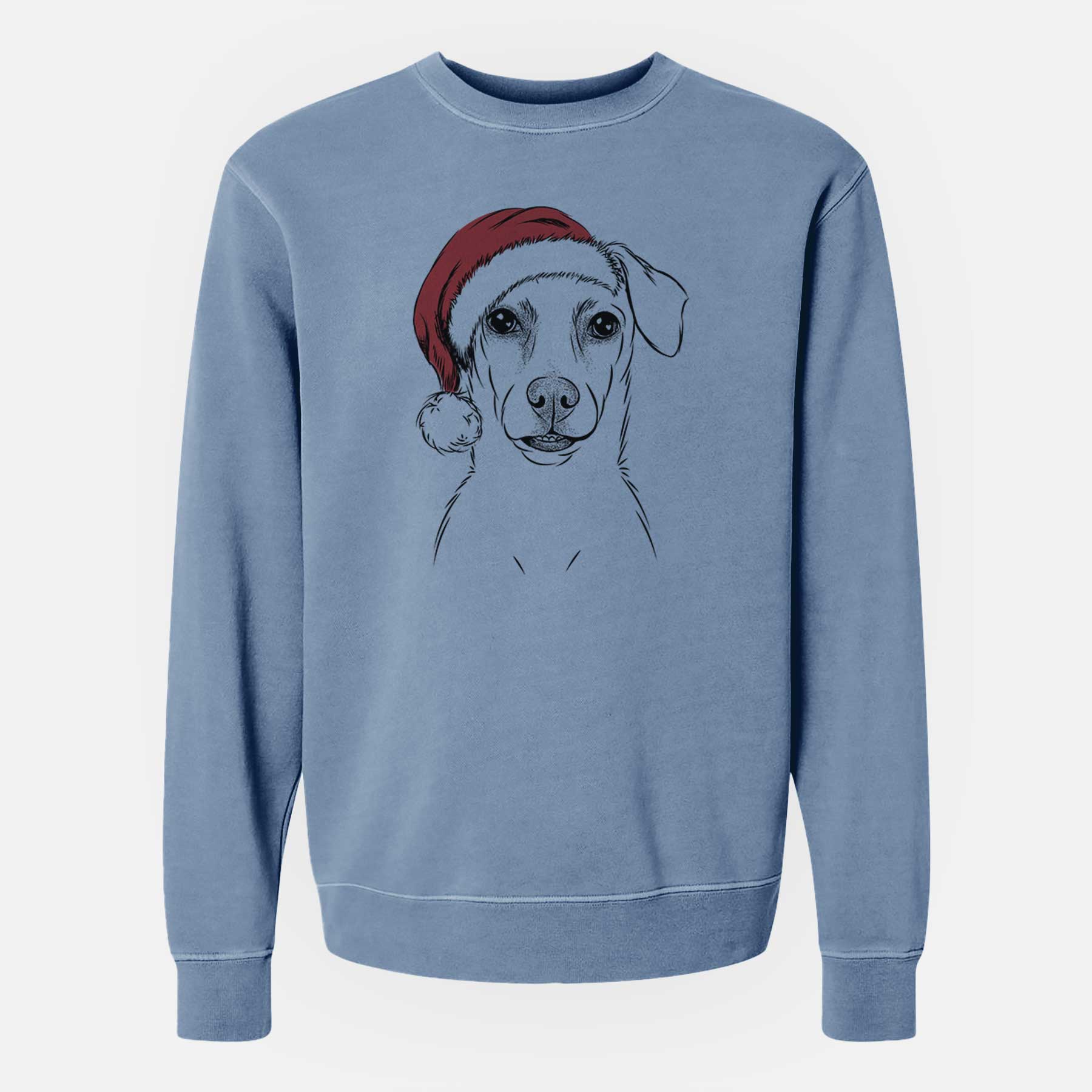 Santa Koa the Jack Russell Terrier - Unisex Pigment Dyed Crew Sweatshirt