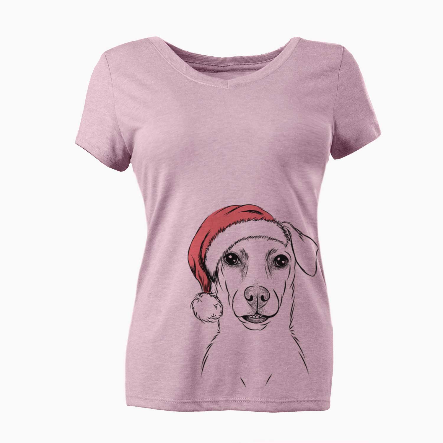 Santa Koa the Jack Russell Terrier - Women's V-neck Shirt