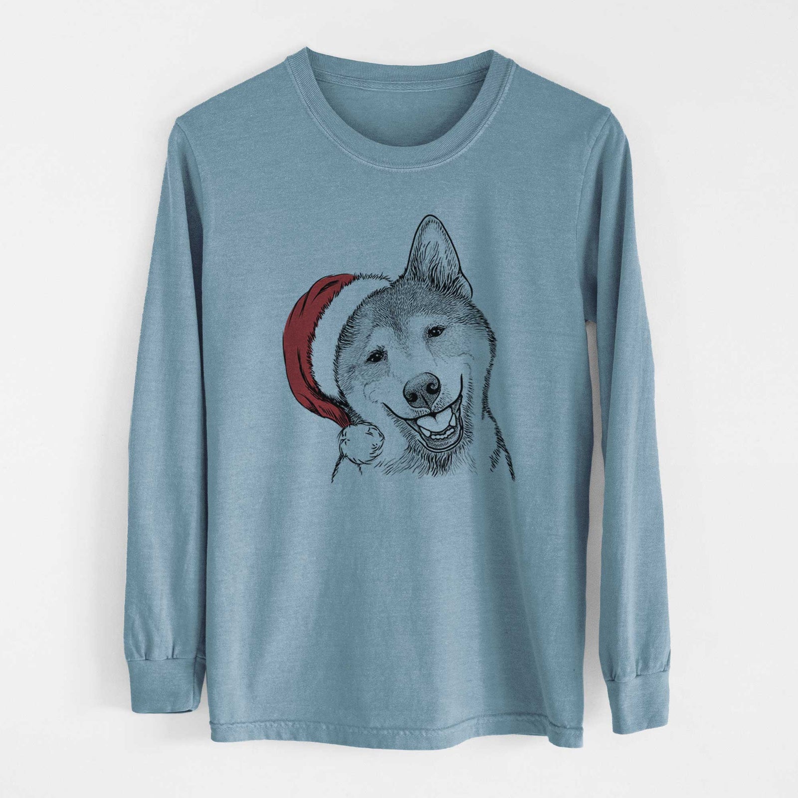 Santa Koby the Shiba Inu - Heavyweight 100% Cotton Long Sleeve