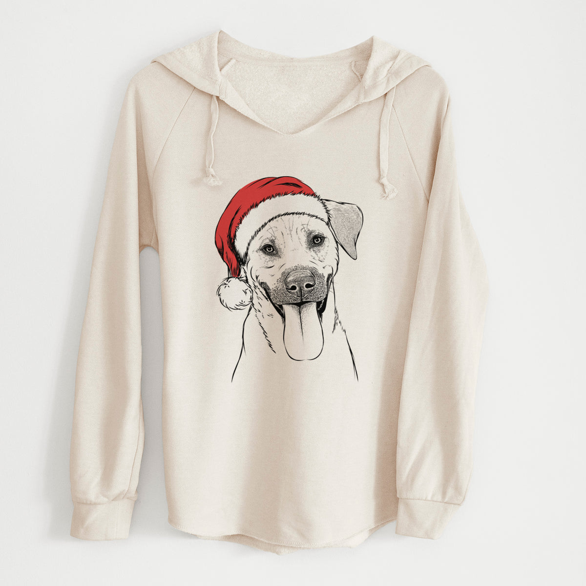 Santa Koda the Black Mouth Cur - Cali Wave Hooded Sweatshirt
