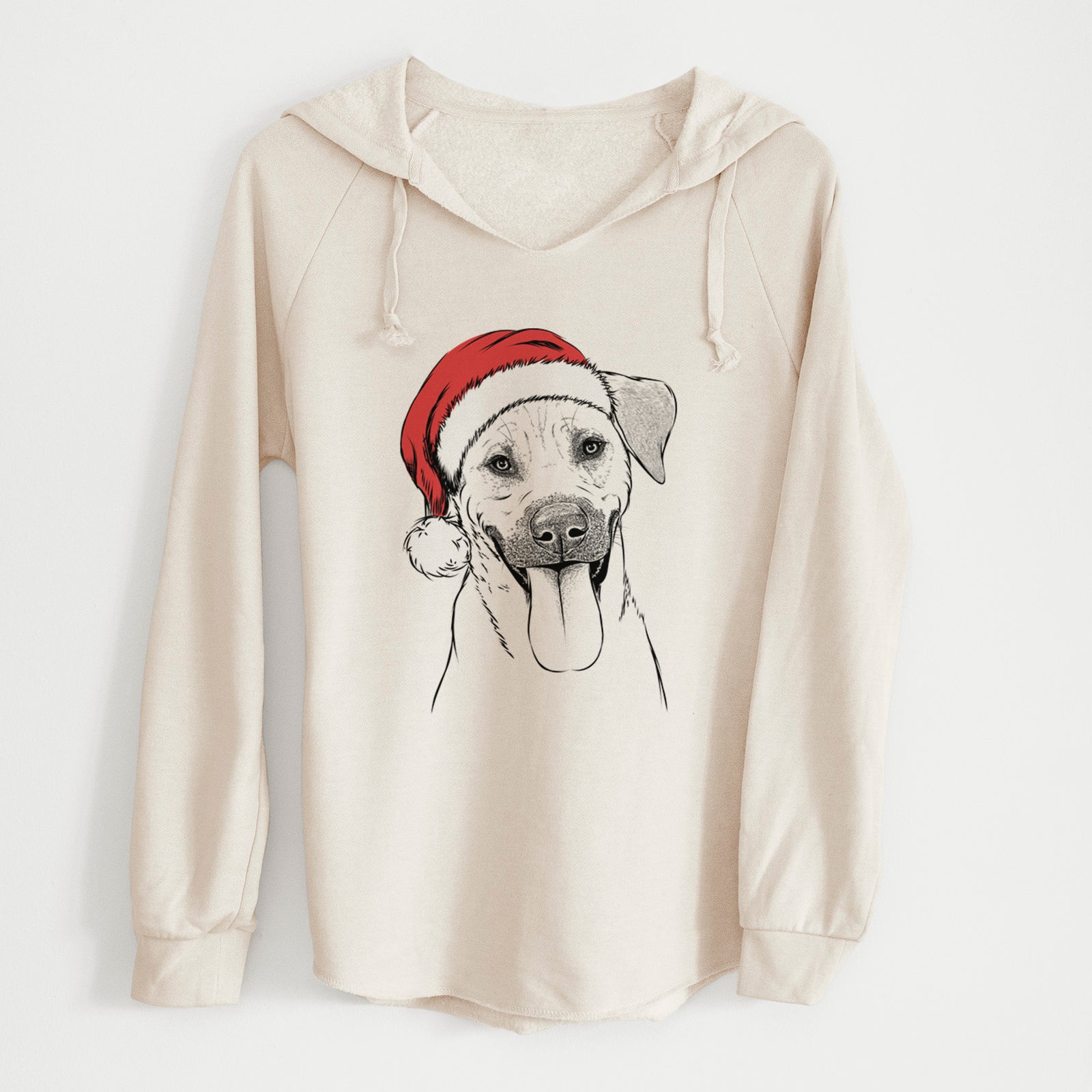 Santa Koda the Black Mouth Cur - Cali Wave Hooded Sweatshirt