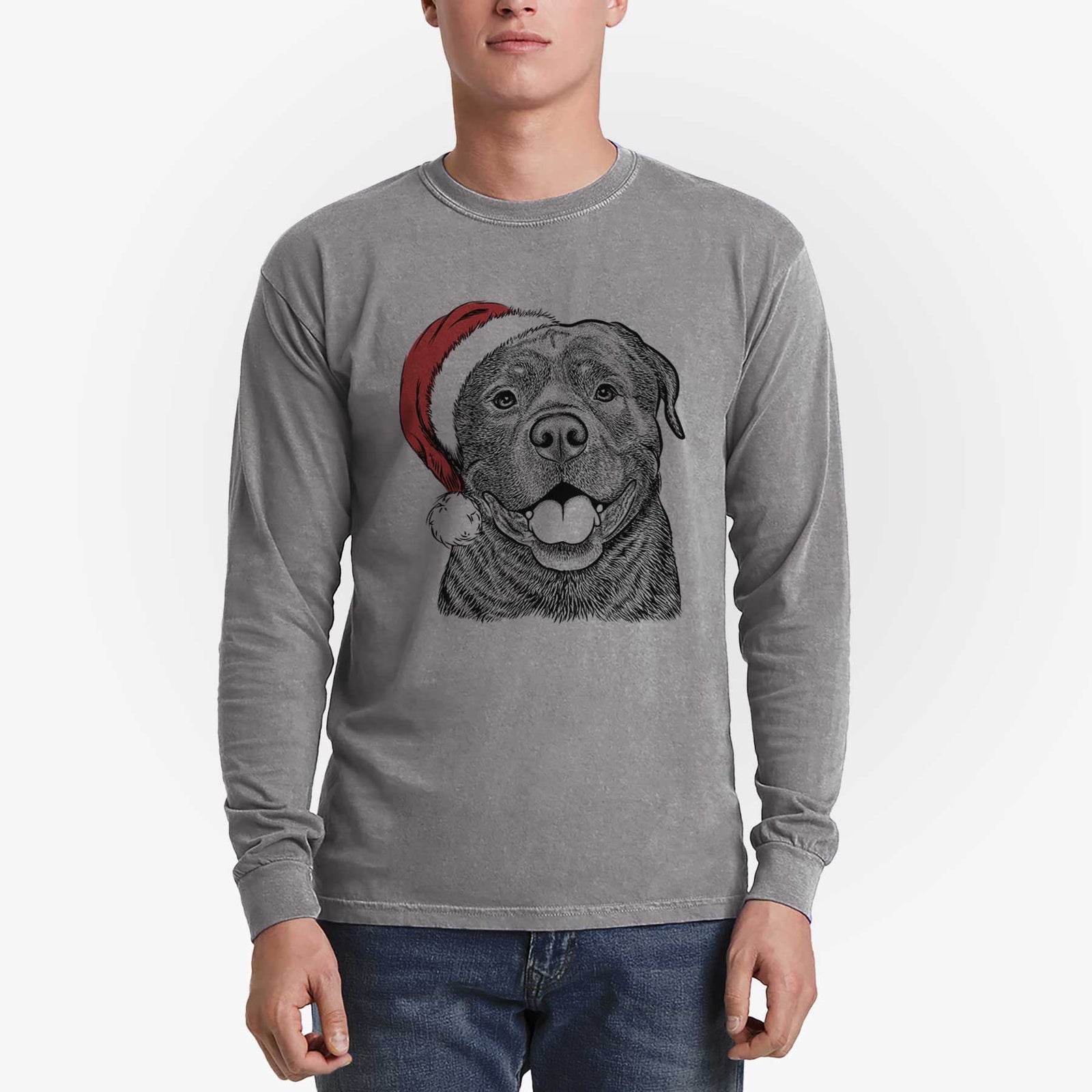 Santa Kojak the Rottweiler - Heavyweight 100% Cotton Long Sleeve